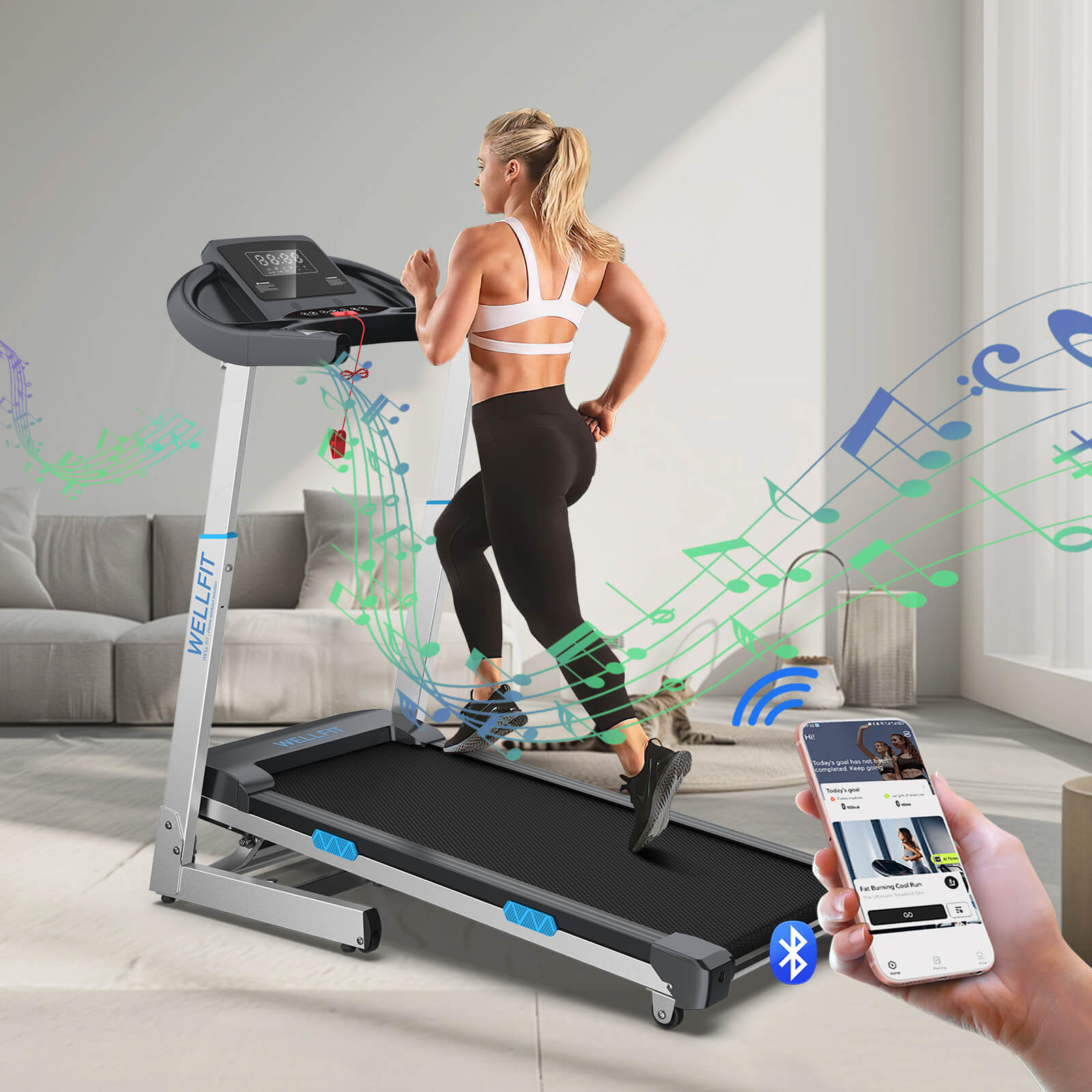 WELLFIT TM007 best bluetooth treadmill