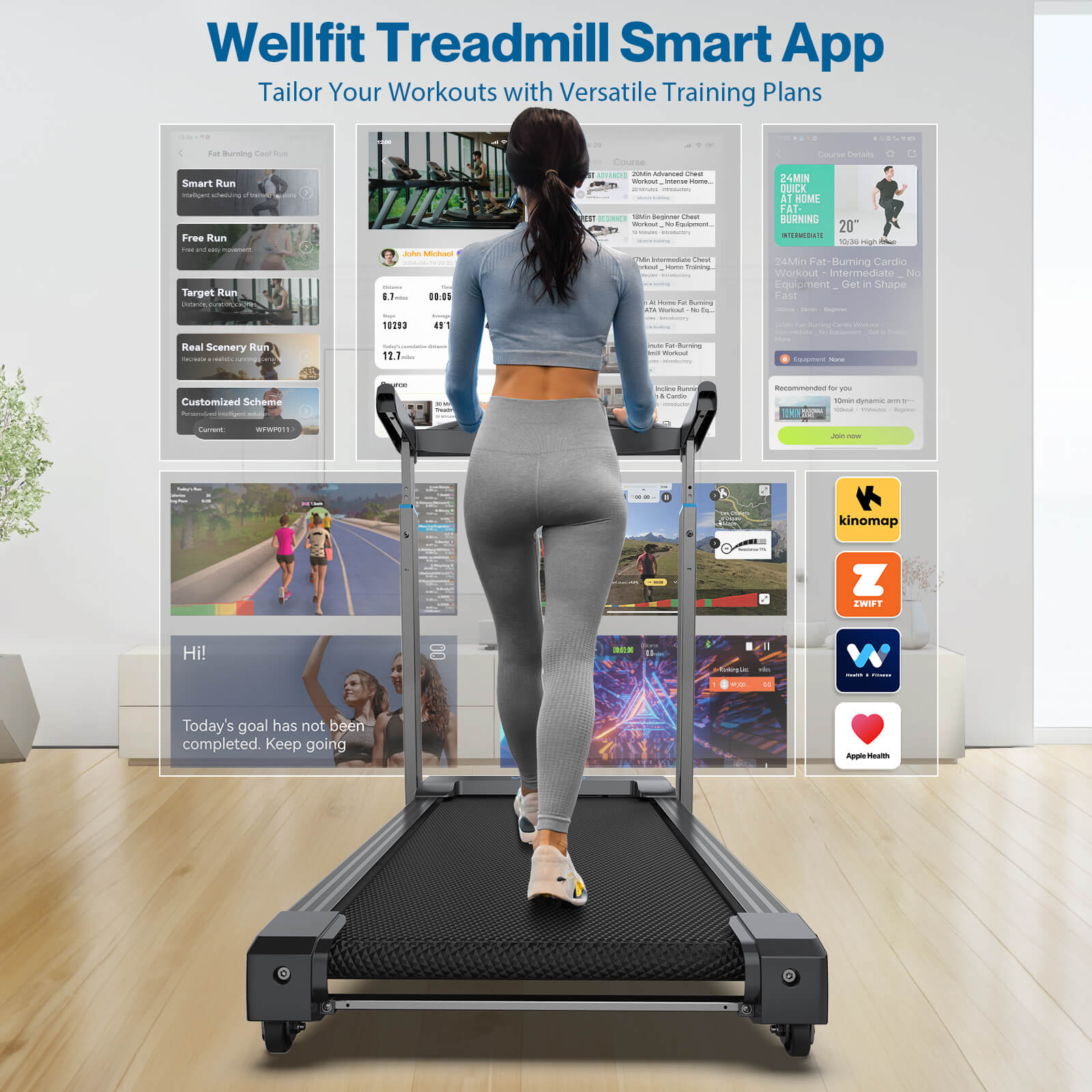 WELLFIT TM007 treadmills that sync with apple health