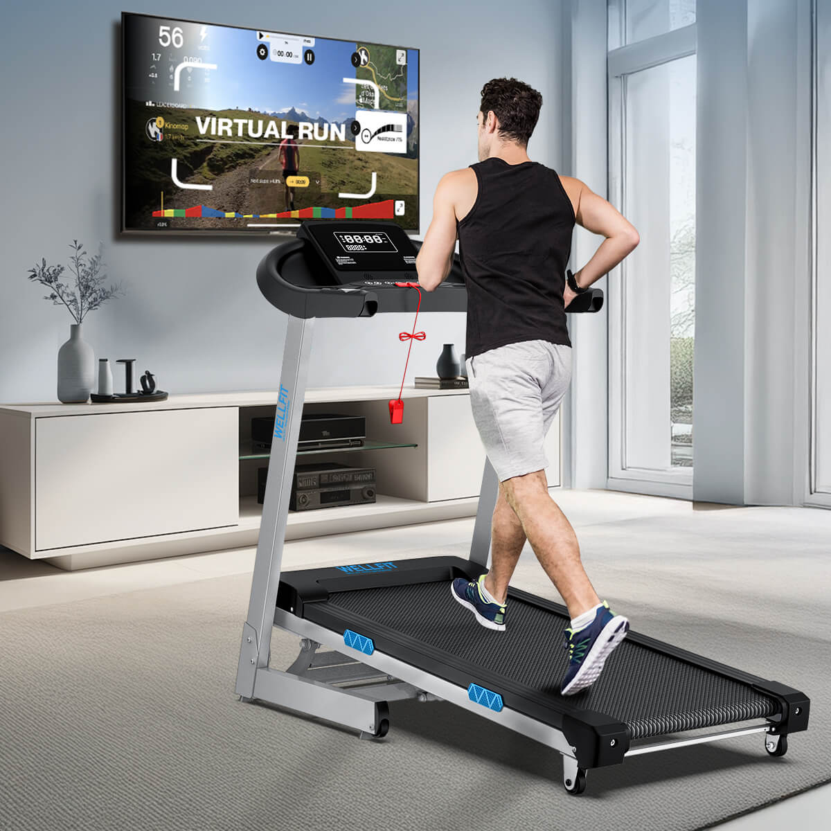 WELLFIT Treadmill TM007_heavy duty treadmill with handrail for beginner