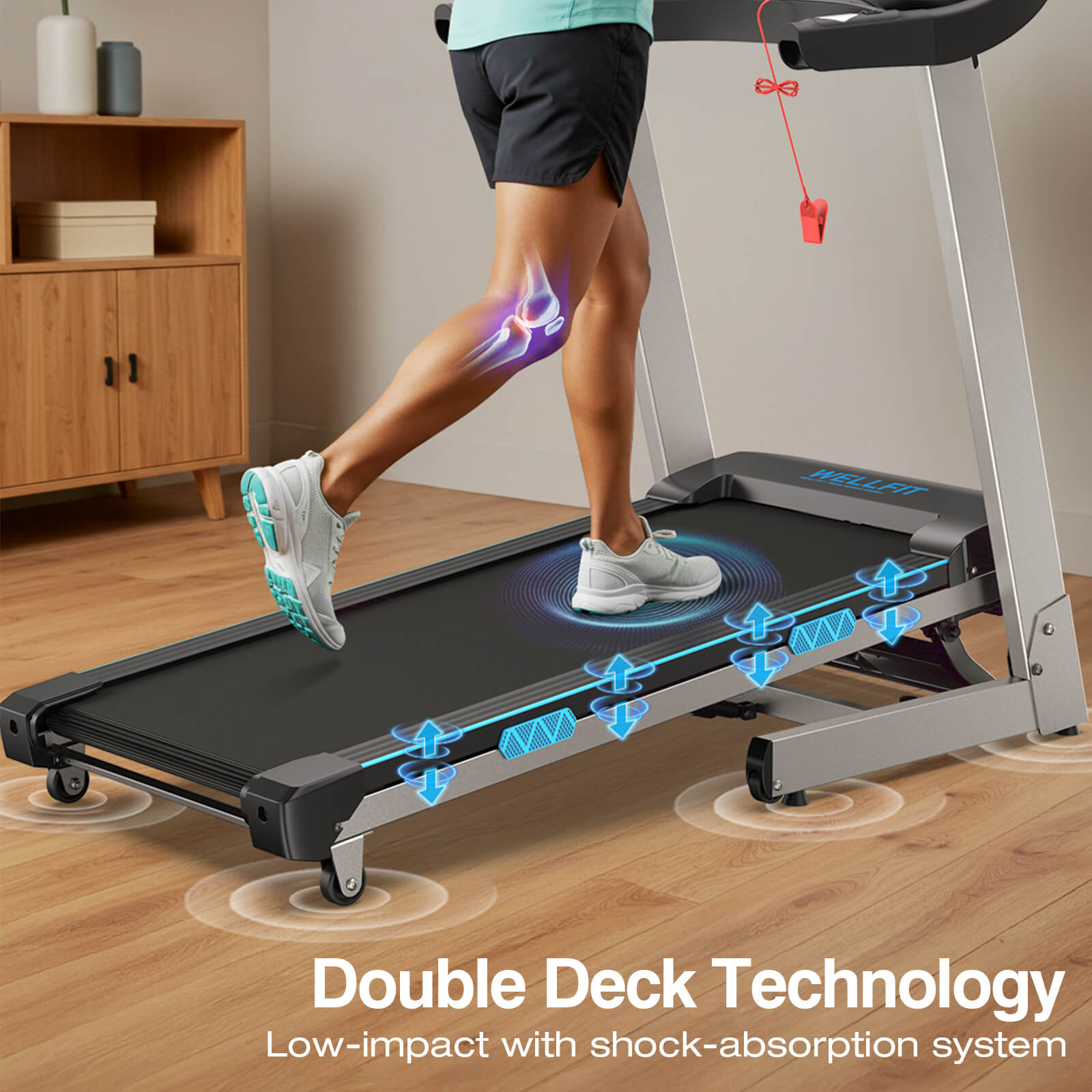 WELLFIT Treadmill TM007_shock absorption treadmill