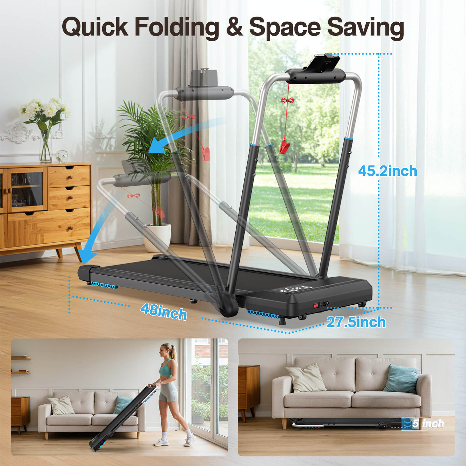 WELLFIT TM002 treadmill foldable for home