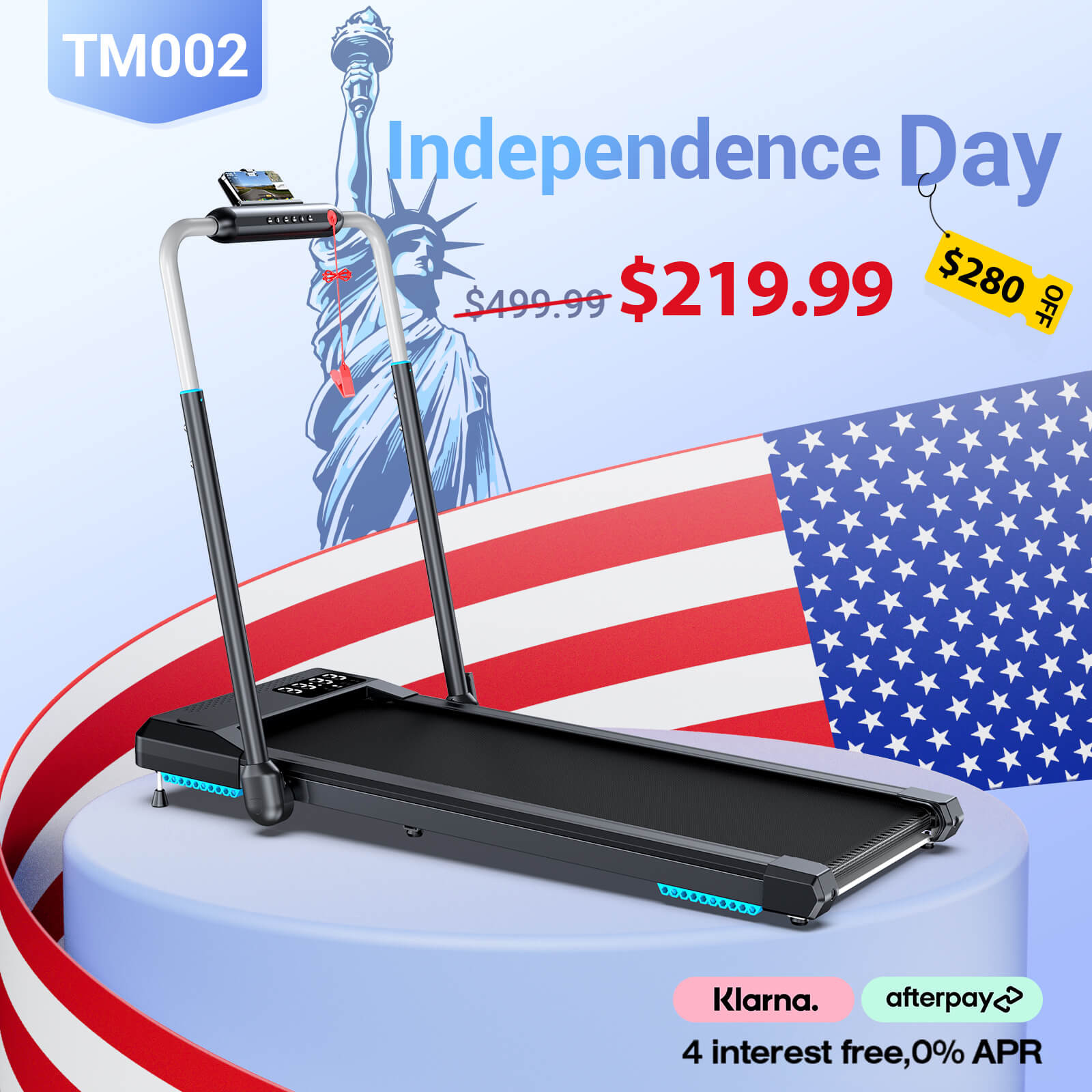 TM002 -  Foldable Treadmill With 44 Inch Length-1