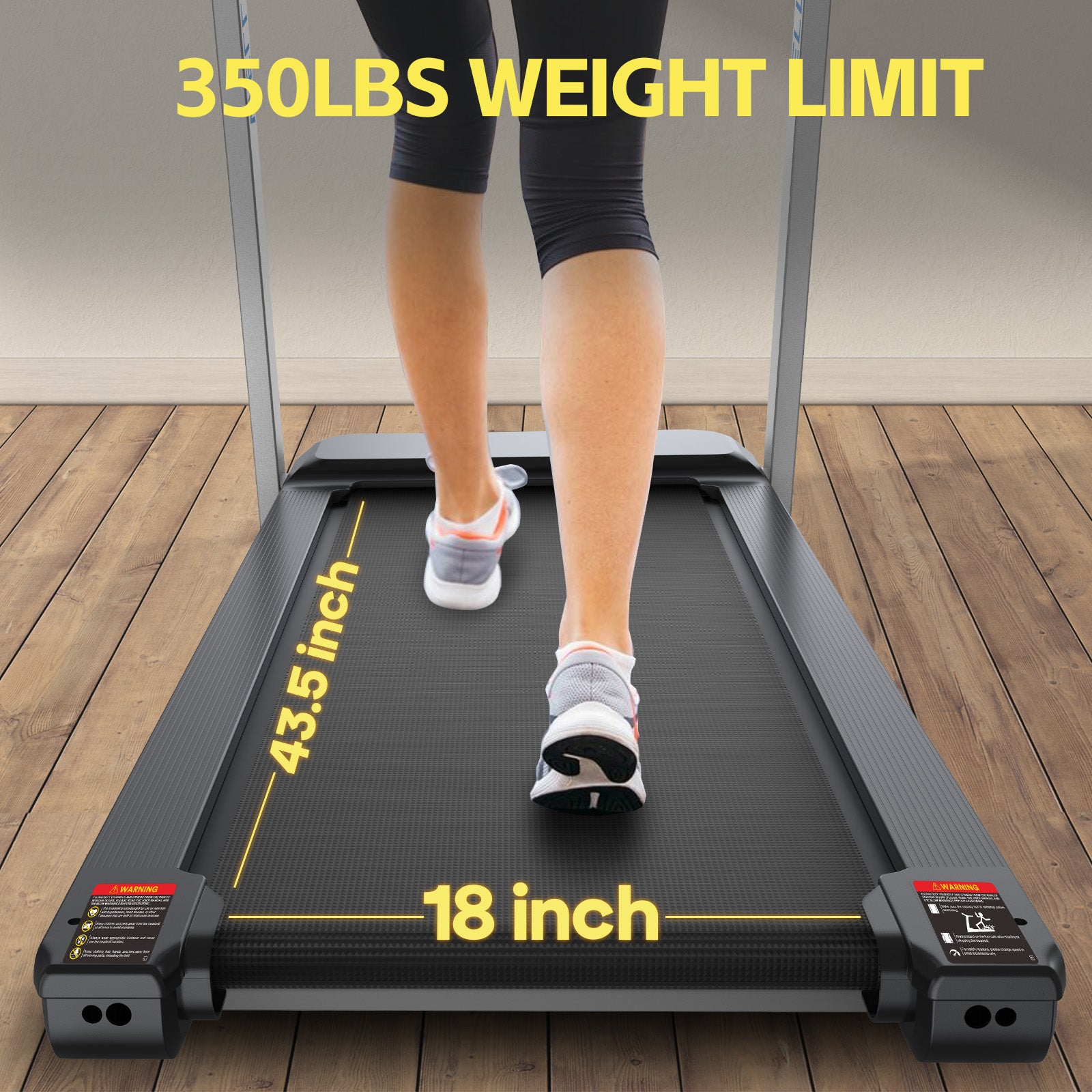 WELLFIT TM006 Incline Foldable Treadmill With Desk & 350lbs Max Load