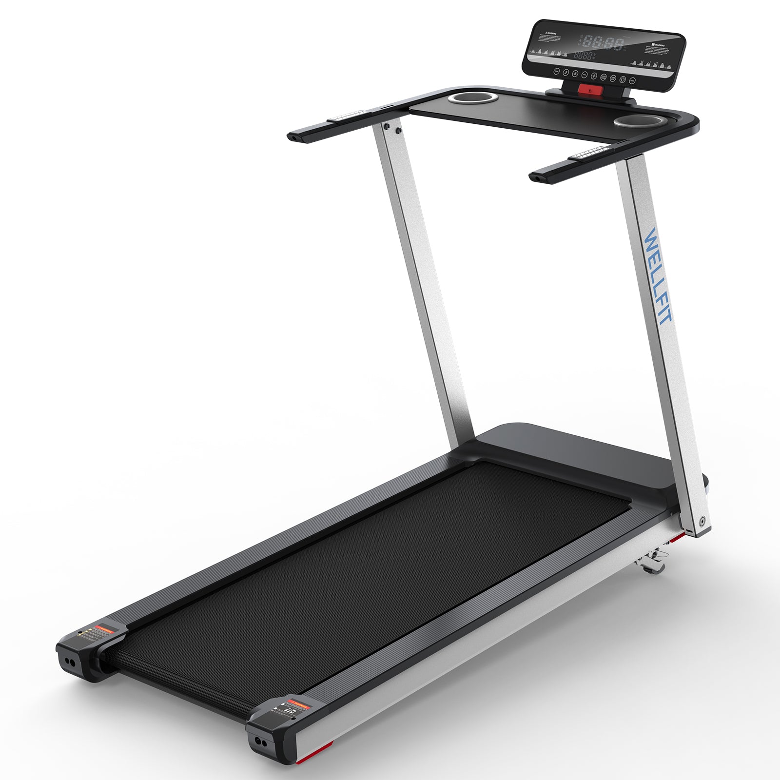 WELLFIT TM006 Incline Foldable Treadmill With Desk & 350lbs Max Load