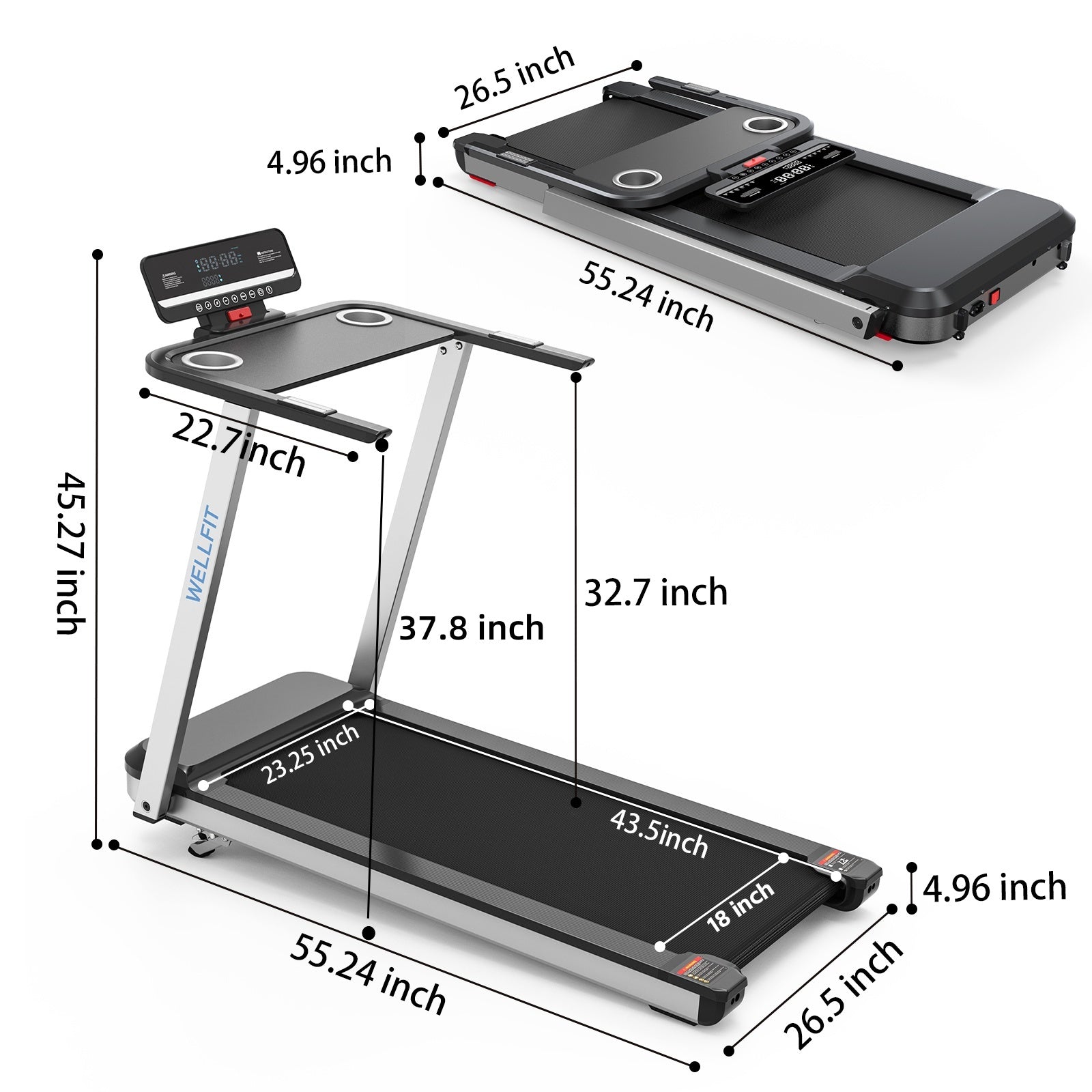 TM006 treadmill dimensions