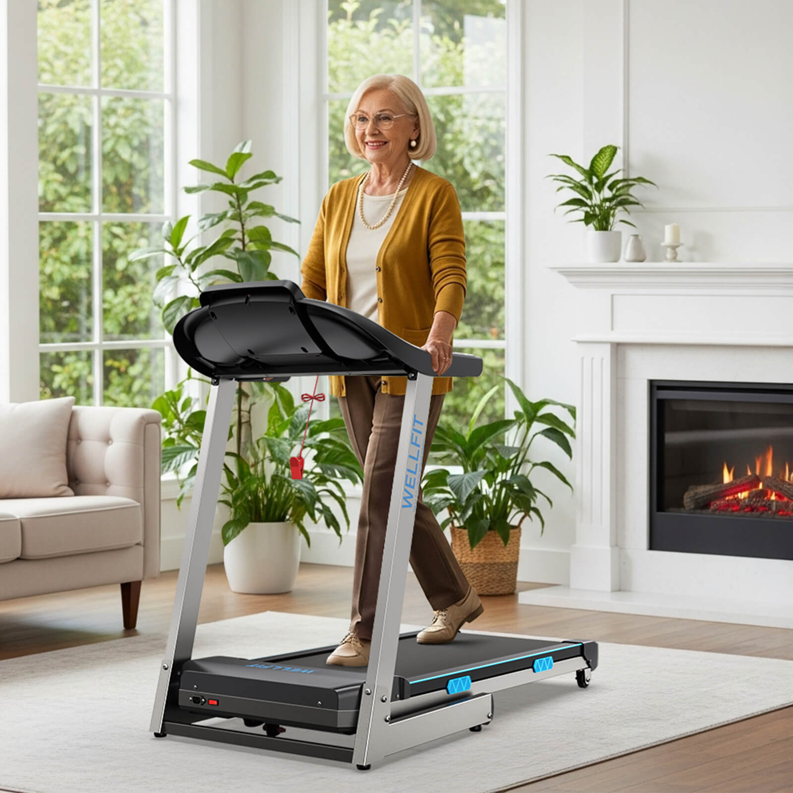 Folding Treadmill With 400lbs Capacity 15% Auto Incline 18*43