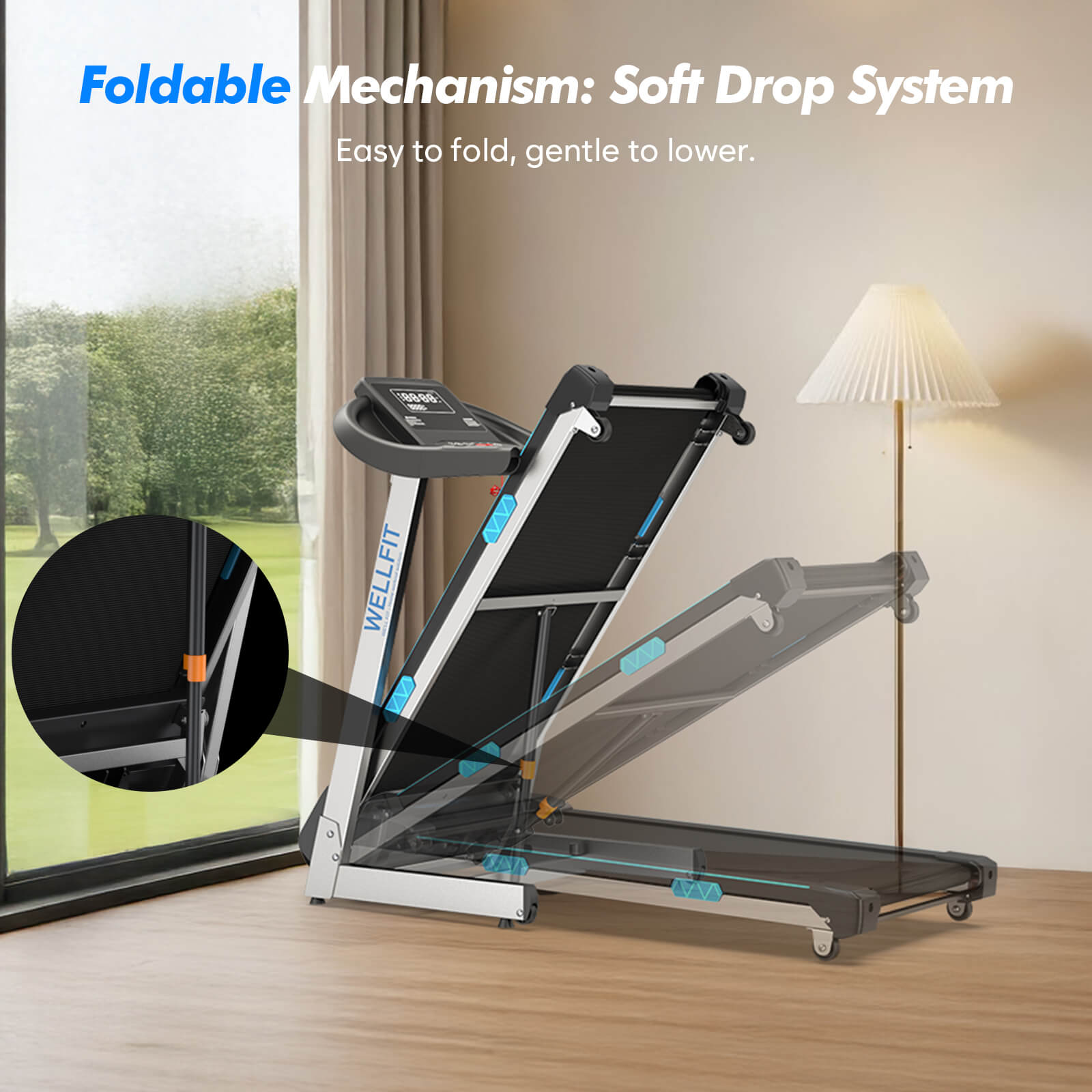 TM007 Foldable Treadmill 15% Auto Incline 18*43" Running Area