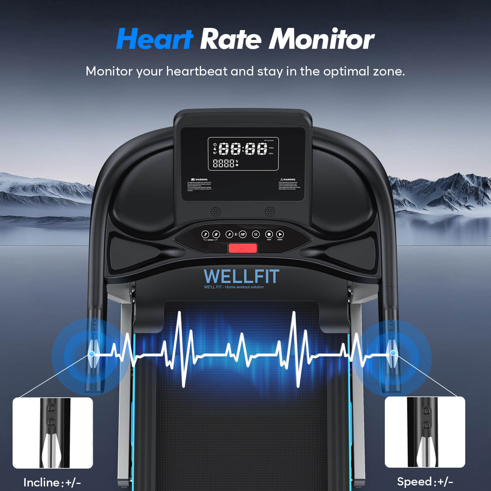 TM007 Foldable Treadmill 15% Auto Incline 18*43" Running Area