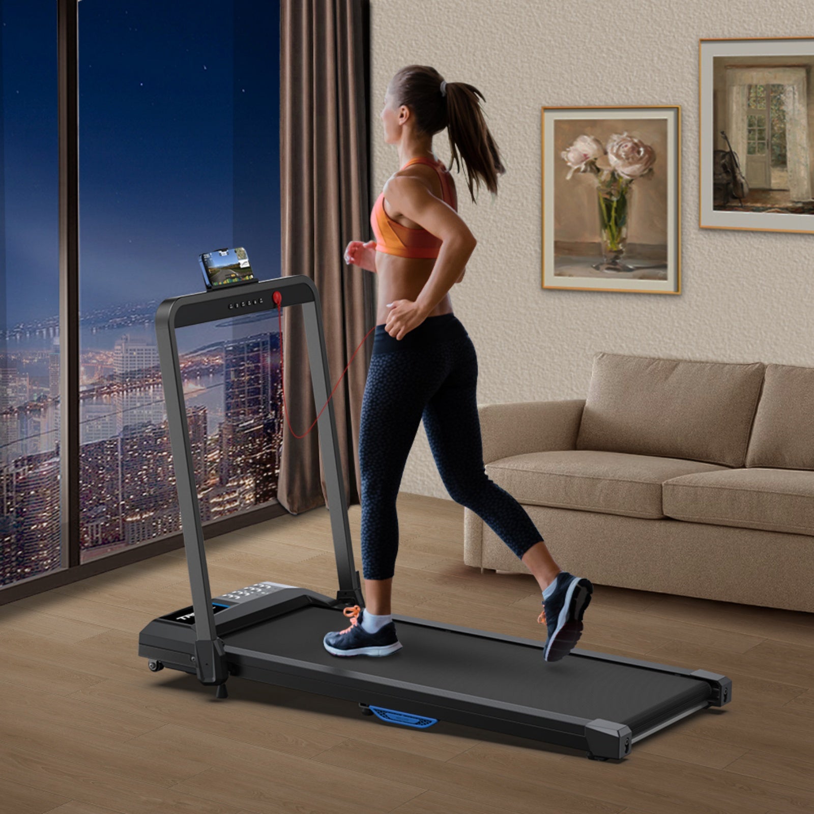 WELLFIT TM010 Smart 2 in 1 Folding 6% Incline Treadmill