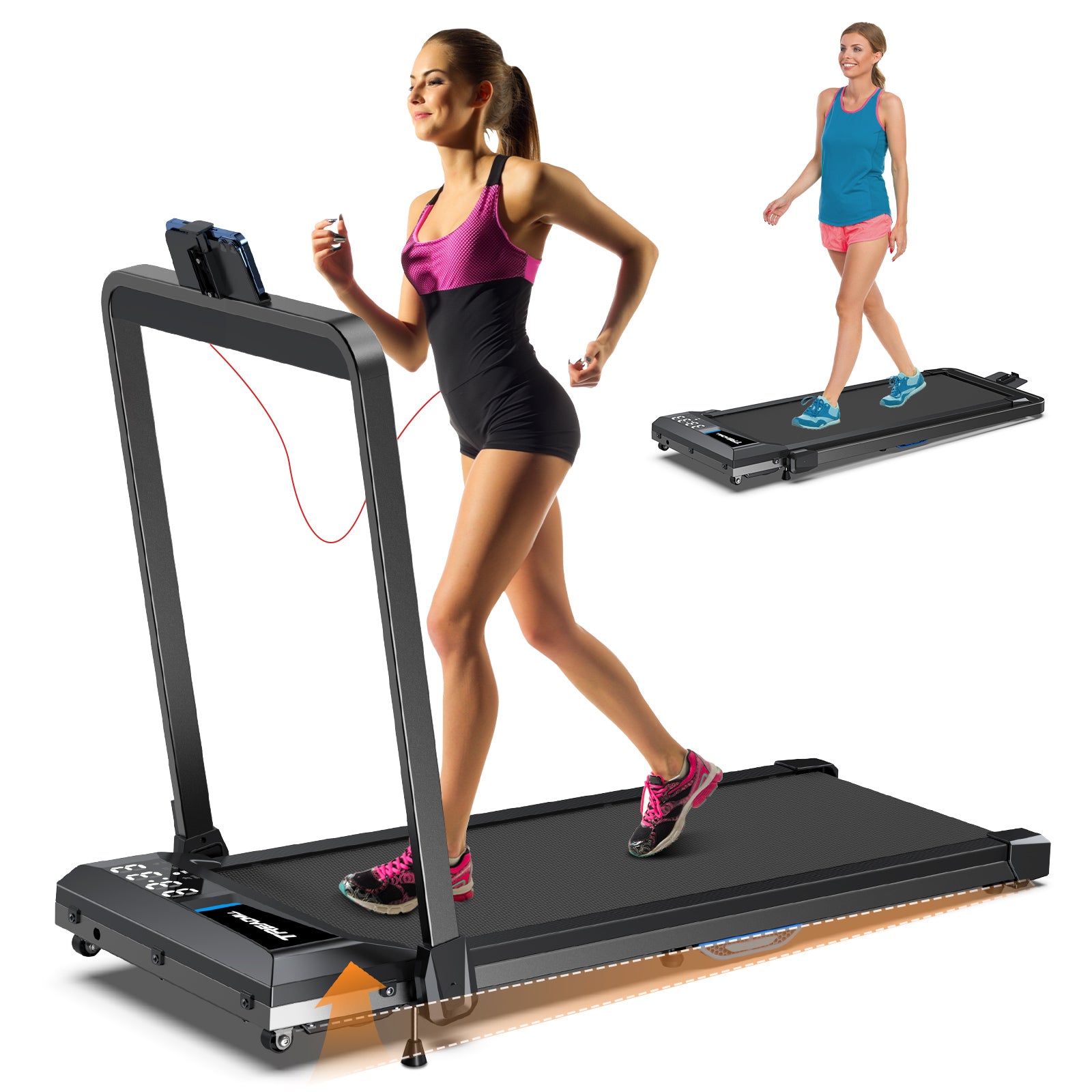 WELLFIT TM010 Smart 2 in 1 Folding 6% Incline Treadmill