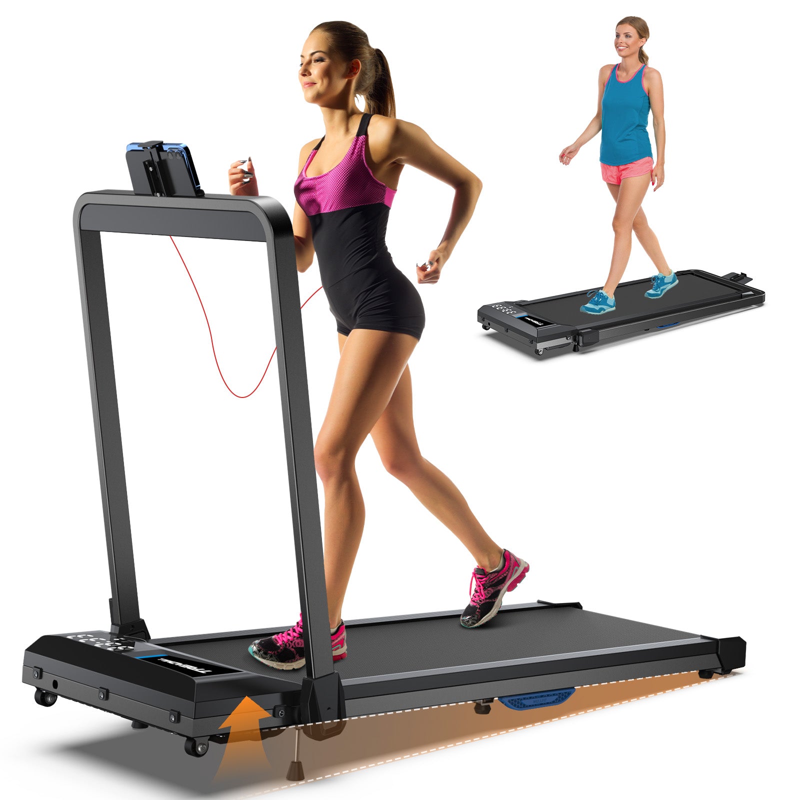 2025 Upgraded-TM010 Smart 2 in 1 Folding 10% Incline Treadmill