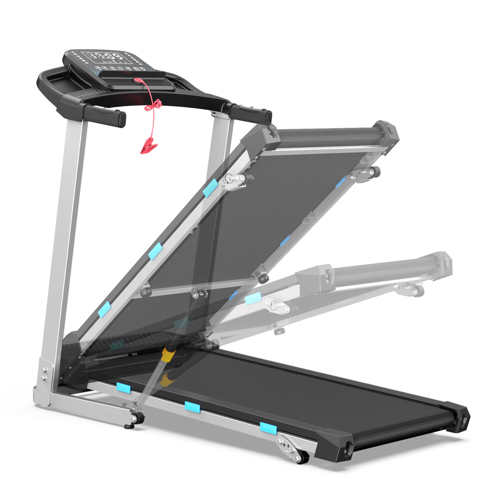 TM015-Foldable Incline Treadmill With Side Rails 350 lbs Capacity