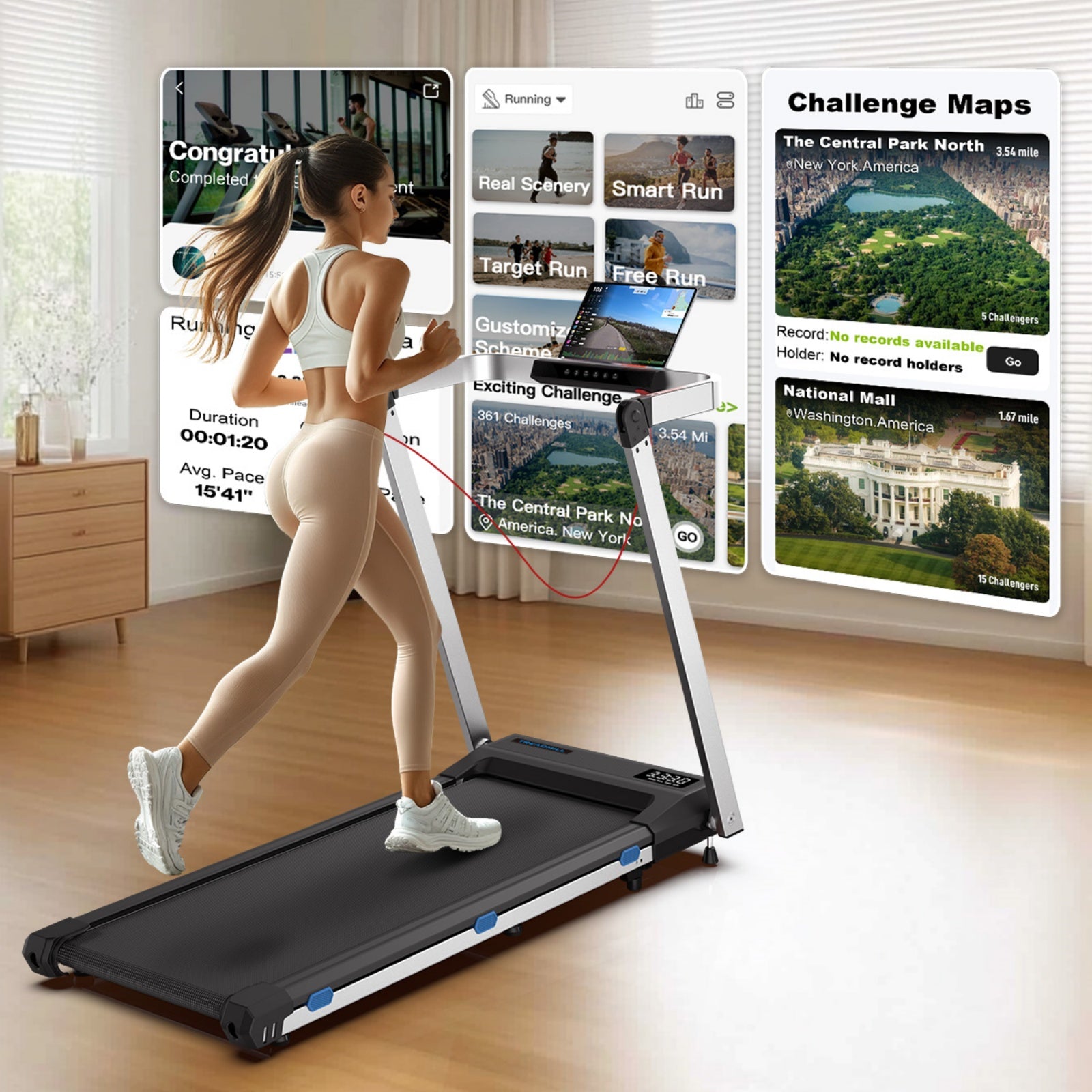 [New Arrival]TM020 3-In-1 Foldable Treadmill with Desk