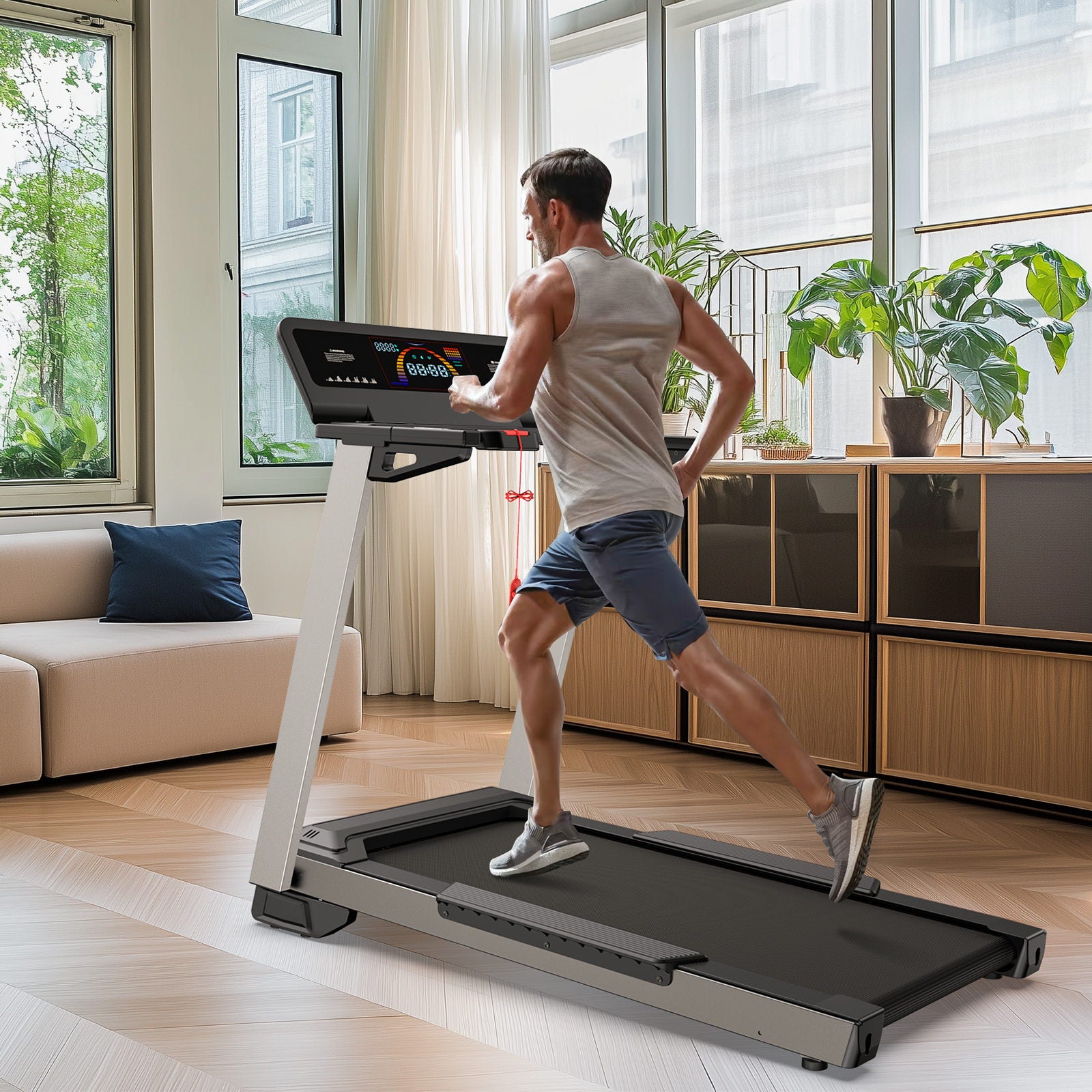 [New Arrival]TM024 Foldable Treadmill-450LBS-9.9mph