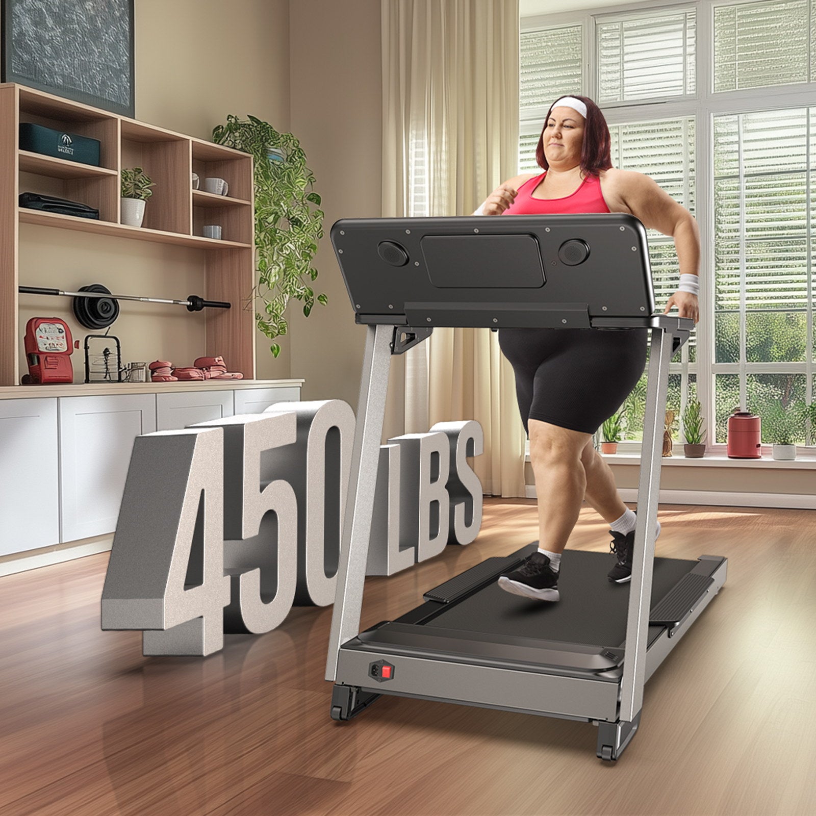 [New Arrival]TM024 Foldable Treadmill-450LBS-9.9mph