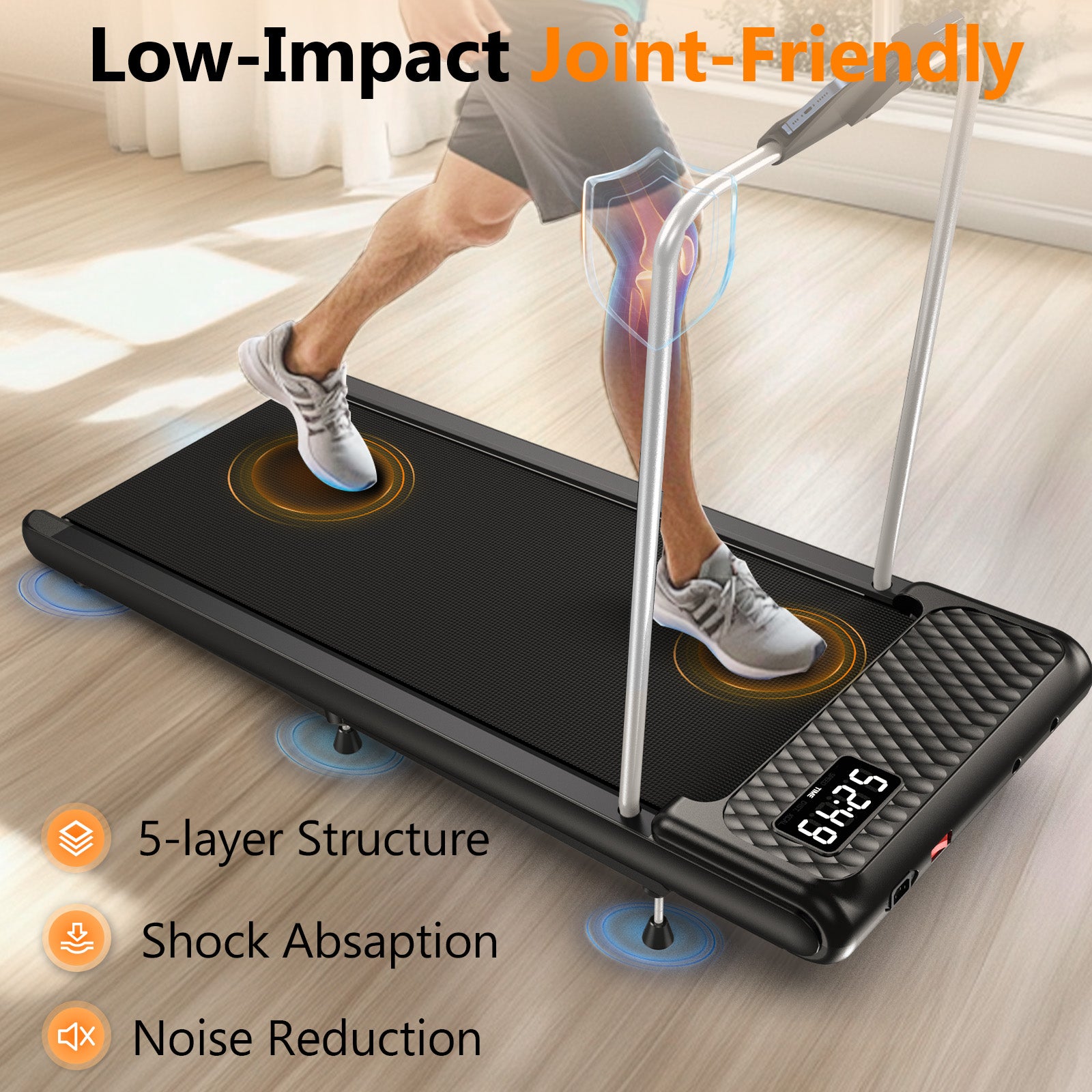 [New] TM027-Treadmill With Handrail And Mute Mode