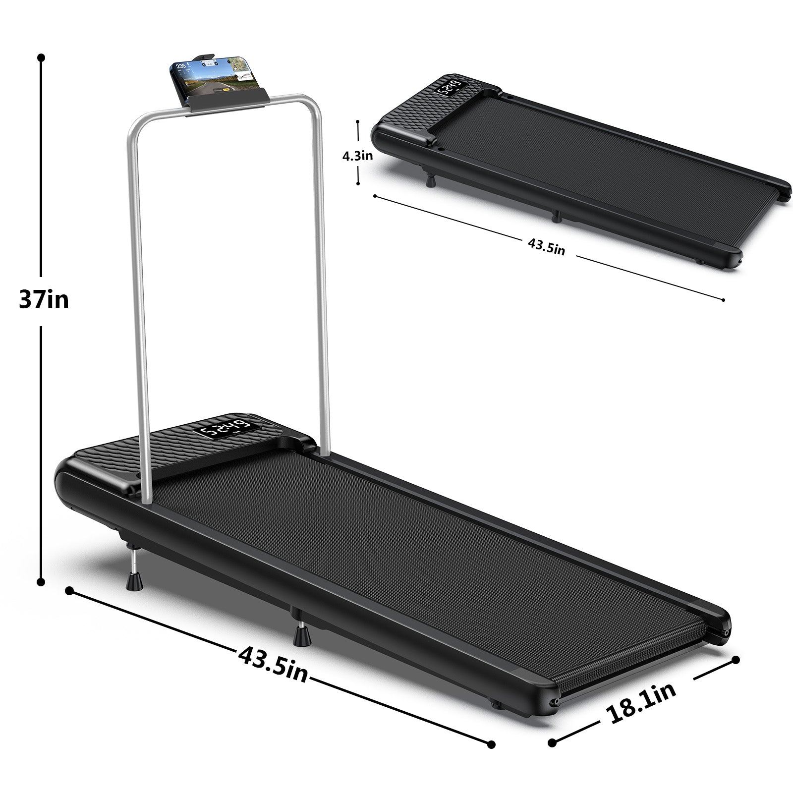 [New] TM027-Treadmill With Handrail And Mute Mode