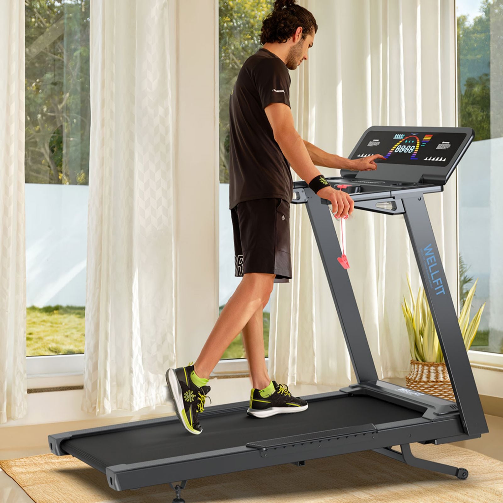 [New]TM029 Folding Treadmill-10 Auto Incline-450LBS-10mph-55Inch Long Running Area