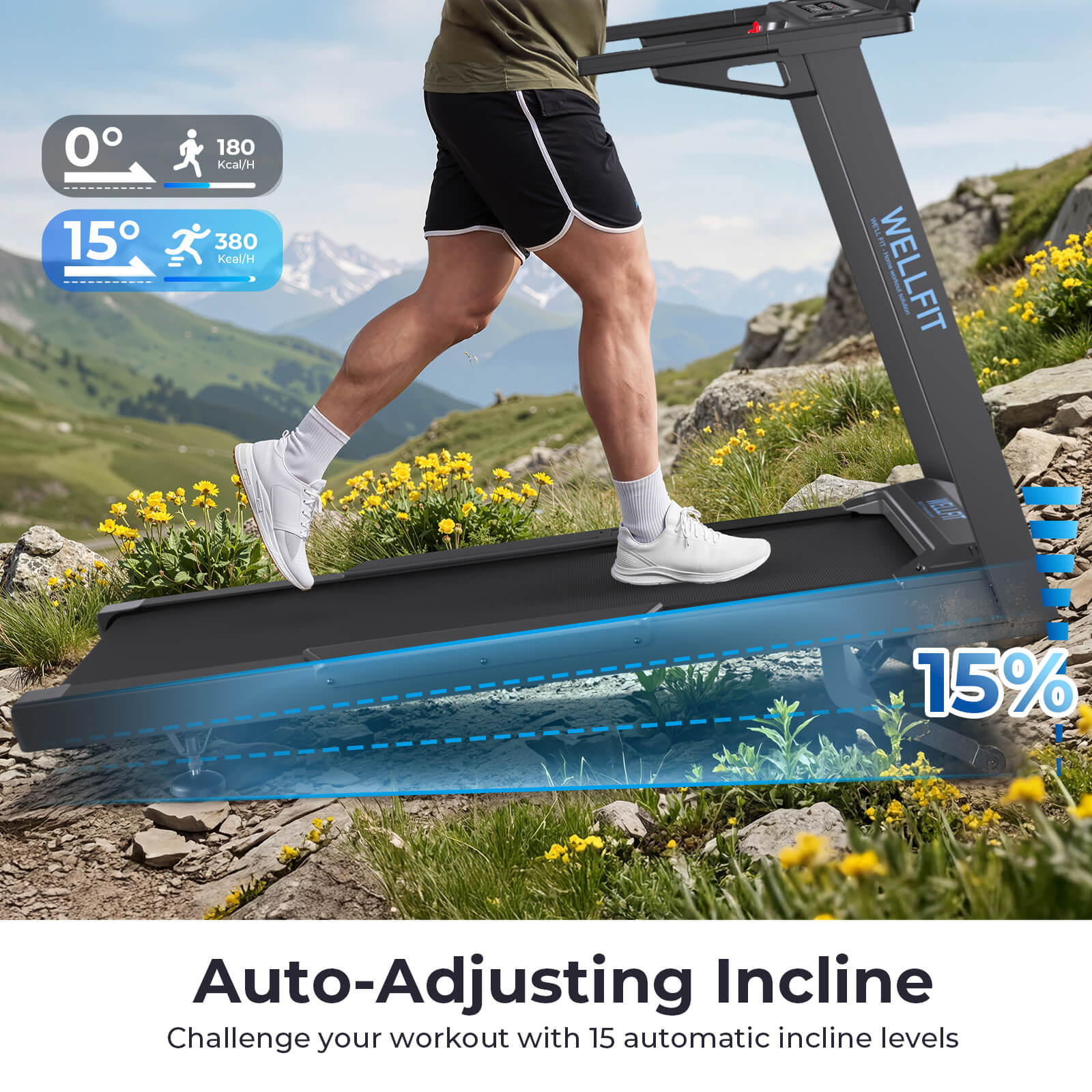 2026 TM029 Pro Heavy Duty Treadmill With 15% Auto Incline