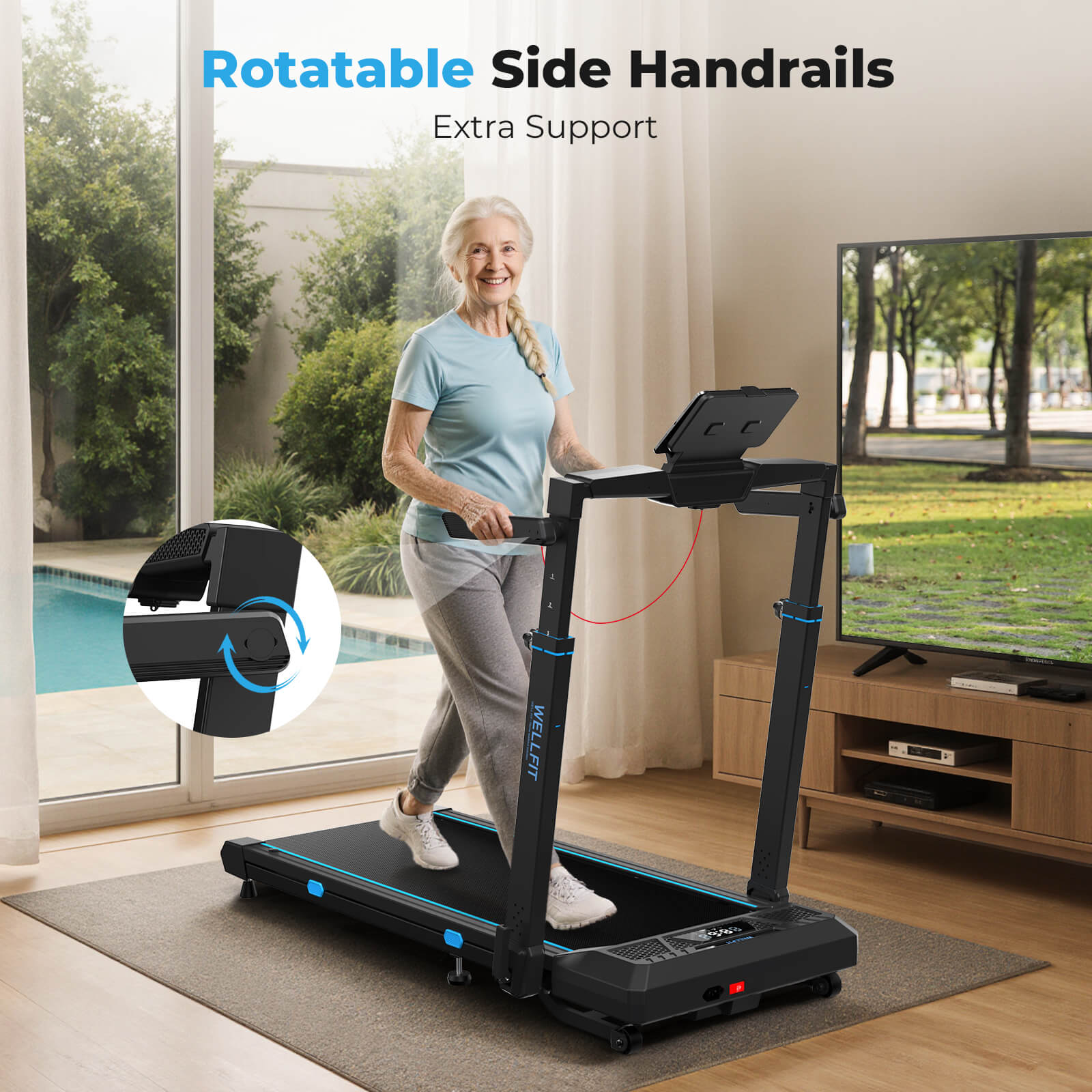 [New]TM032 Height-Adjustable Treadmill with 10% Auto Incline