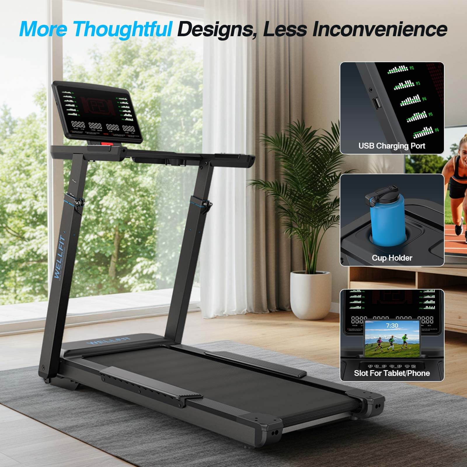 [New]TM033 Heavy-Duty 12% Auto Incline Treadmill With Screen 18.2*45 In Running Area