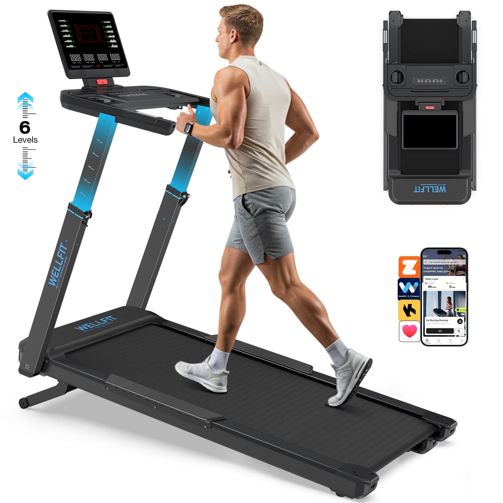 [New]TM033 Heavy-Duty 12% Auto Incline Treadmill With Screen 18.2*45 In Running Area
