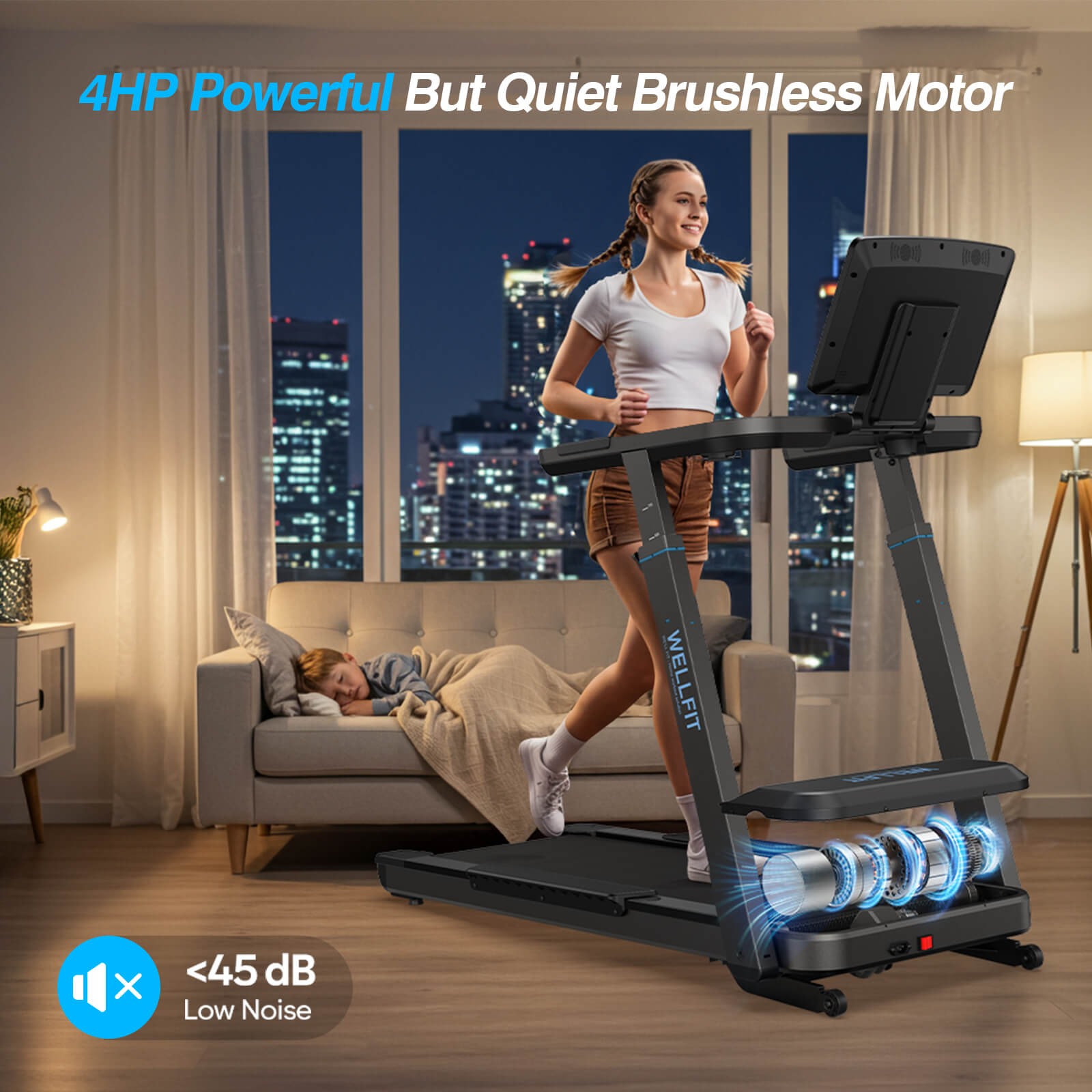 [New]TM033 Heavy-Duty 12% Auto Incline Treadmill With Screen 18.2*45 In Running Area