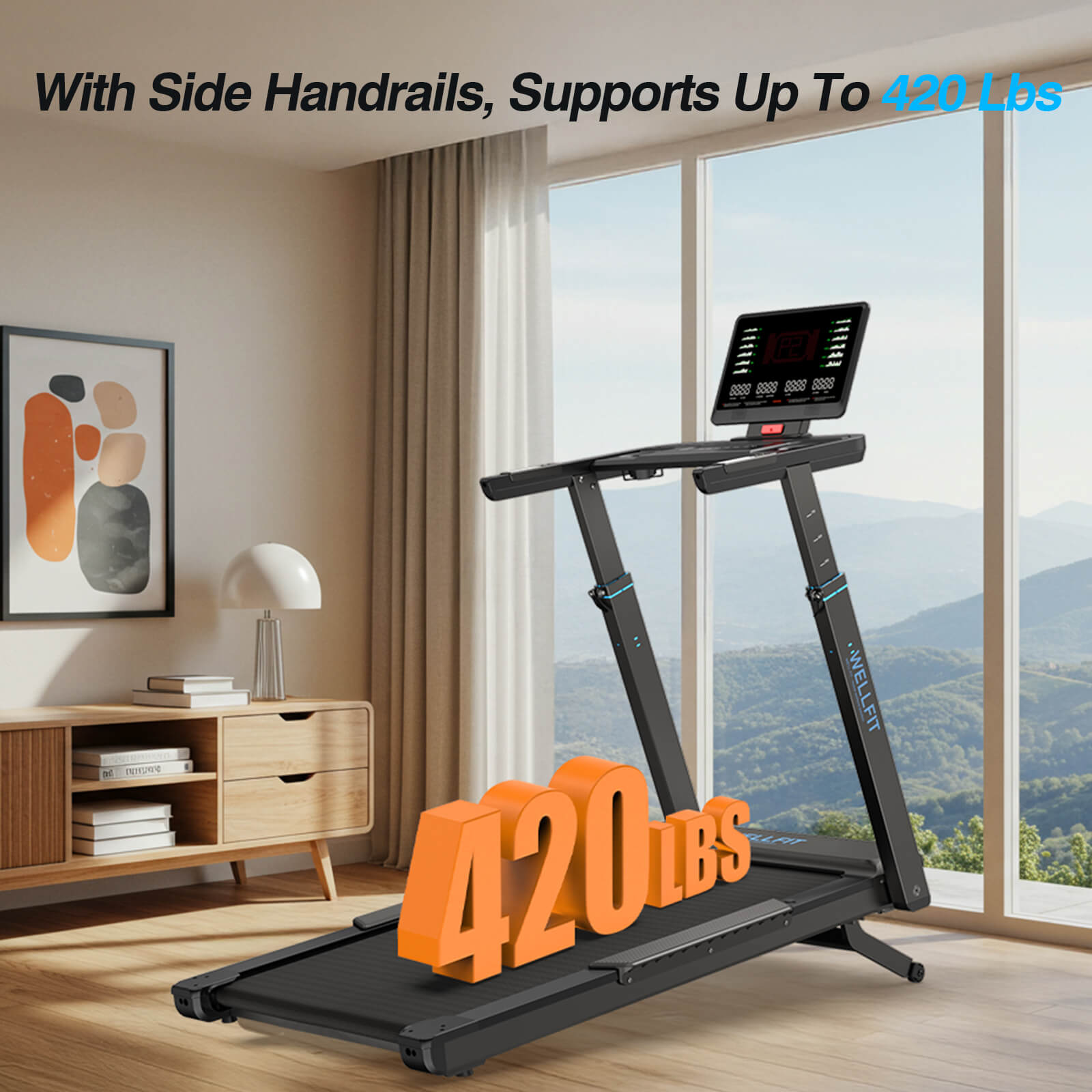 [New]TM033 Heavy-Duty 12% Auto Incline Treadmill With Screen 18.2*45 In Running Area