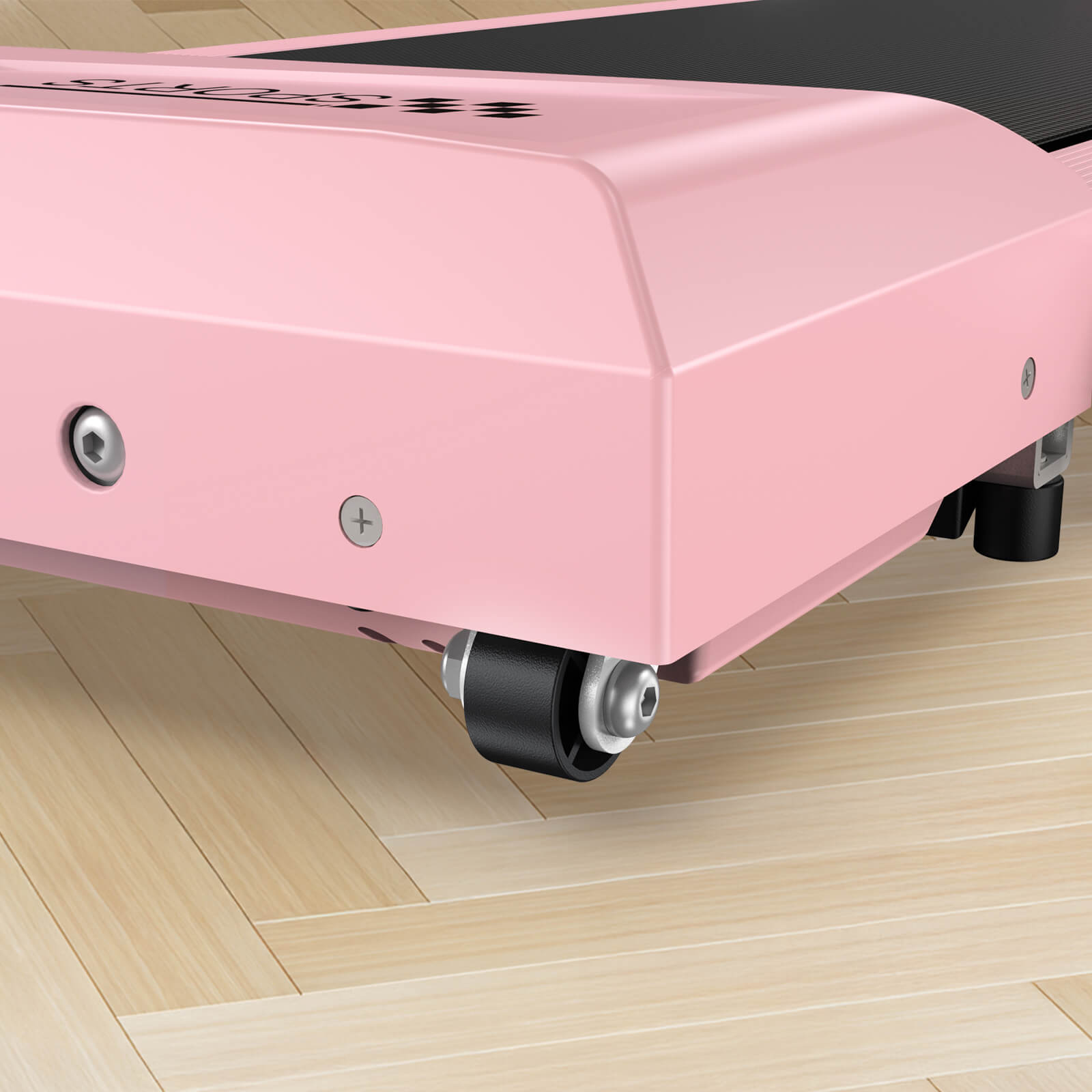 Pink Fold-Flat Treadmill With 10% Incline 320lb Weight Capacity