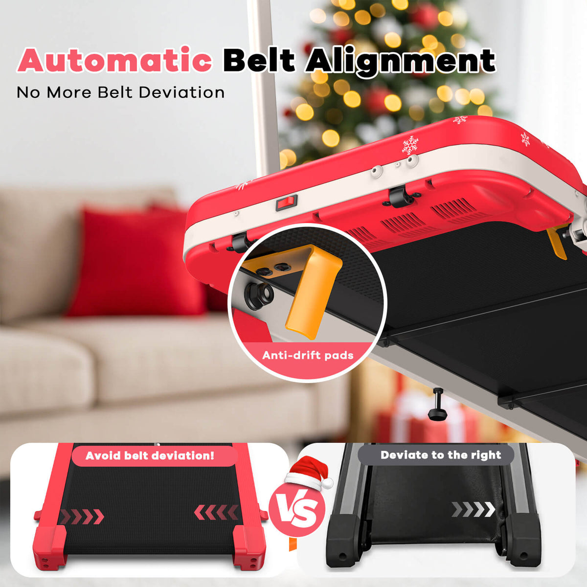 TM037 Christmas Edition-10% Incline Folding Treadmill