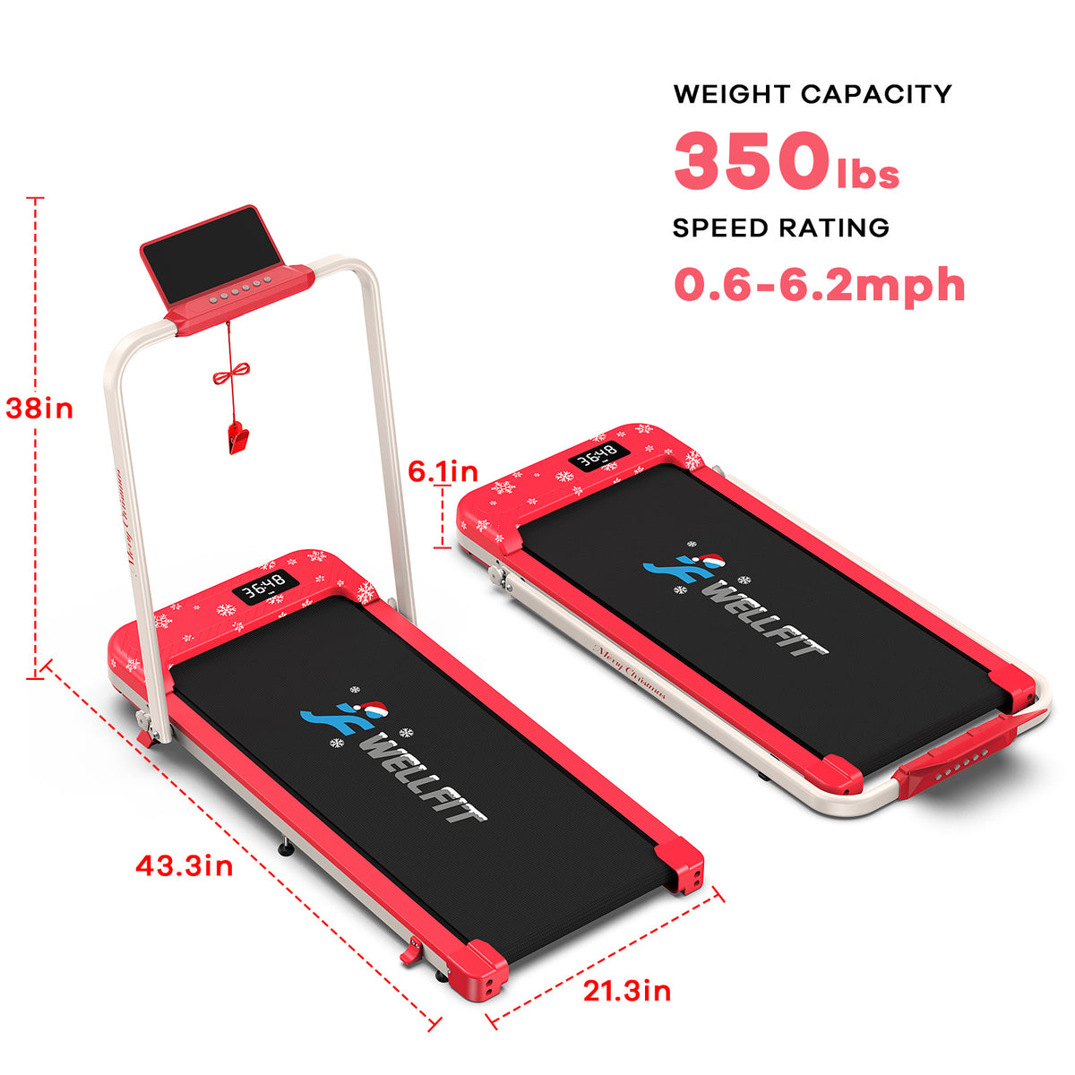 TM037 Christmas Edition-10% Incline Folding Treadmill