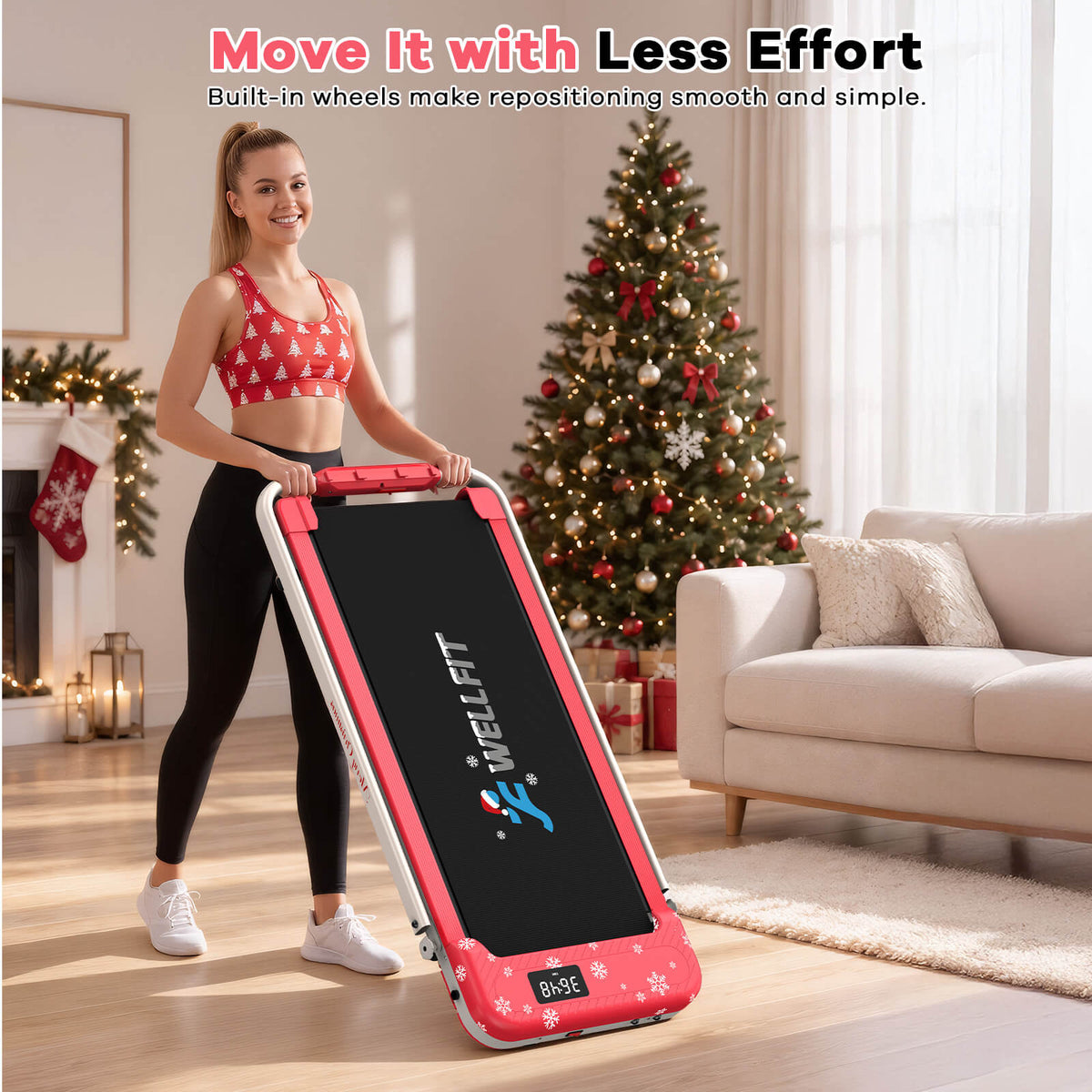 TM037 Christmas Edition-10% Incline Folding Treadmill