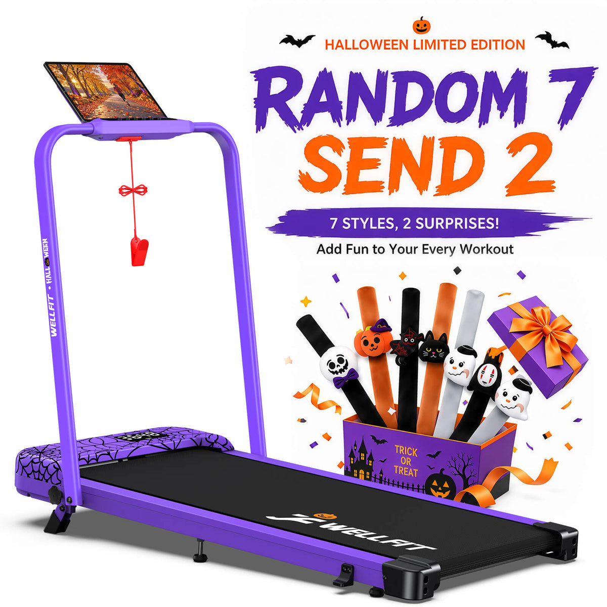 TM037 Halloween Edition-10% Incline Folding Walking Pad Treadmill