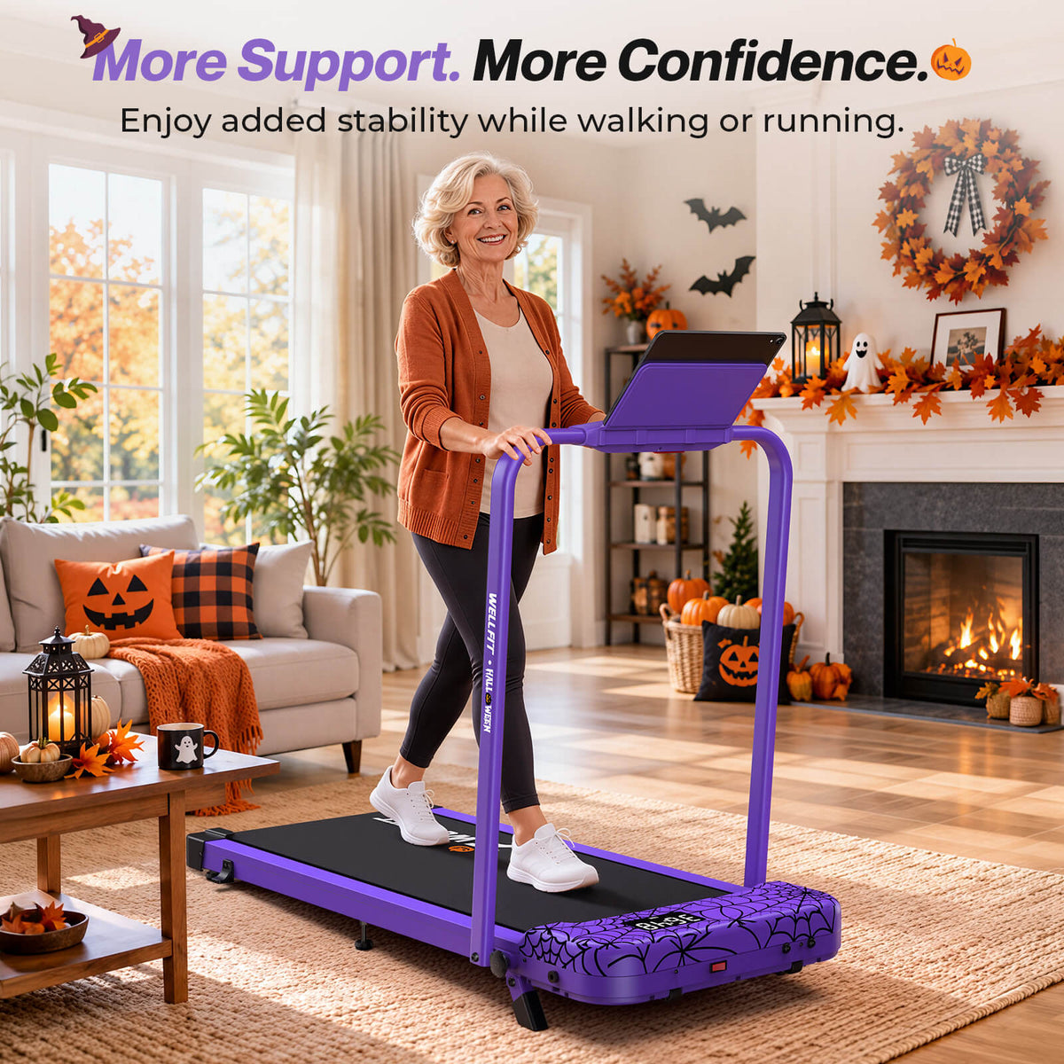 TM037 Halloween Edition-10% Incline Folding Walking Pad Treadmill