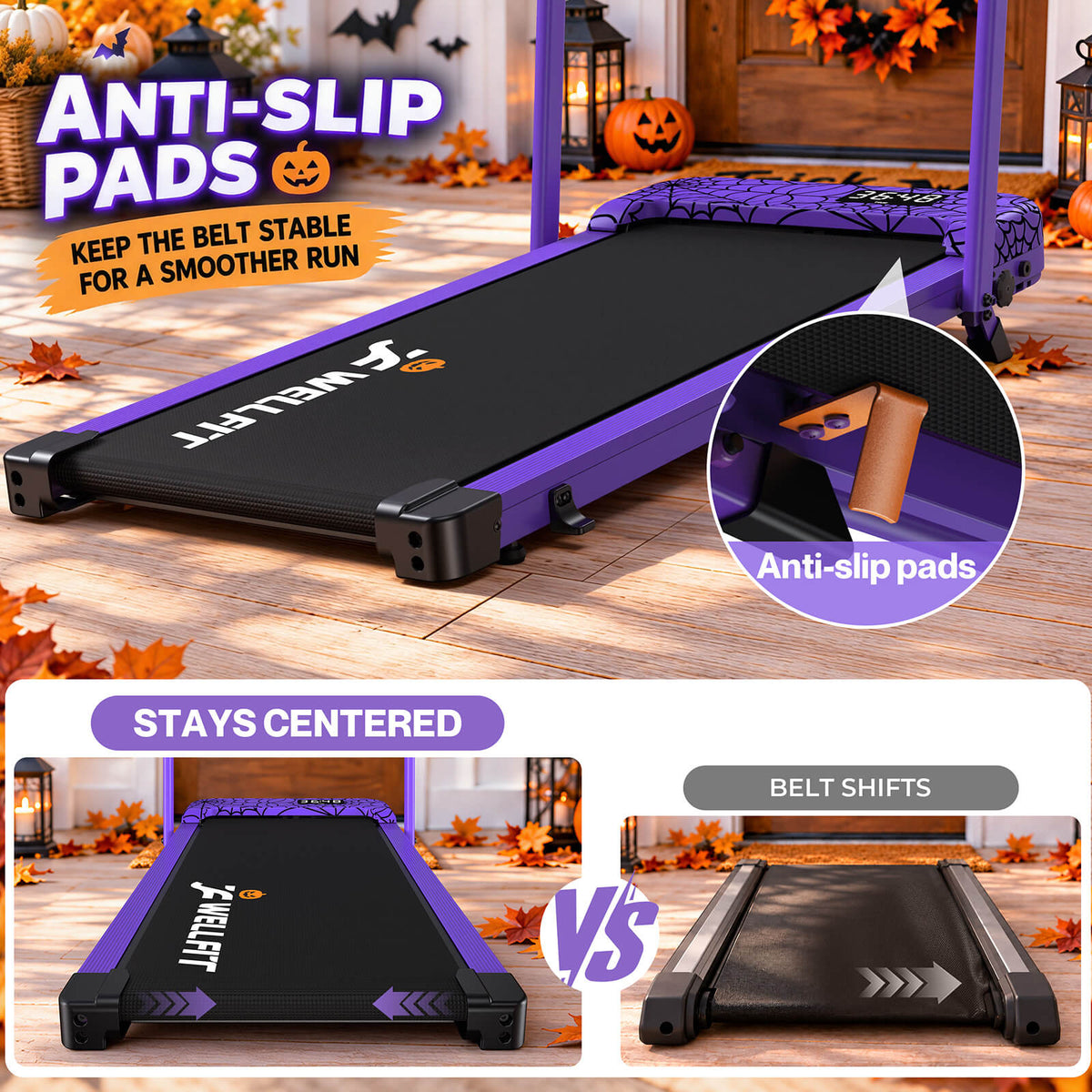 TM037 Halloween Edition-10% Incline Folding Walking Pad Treadmill