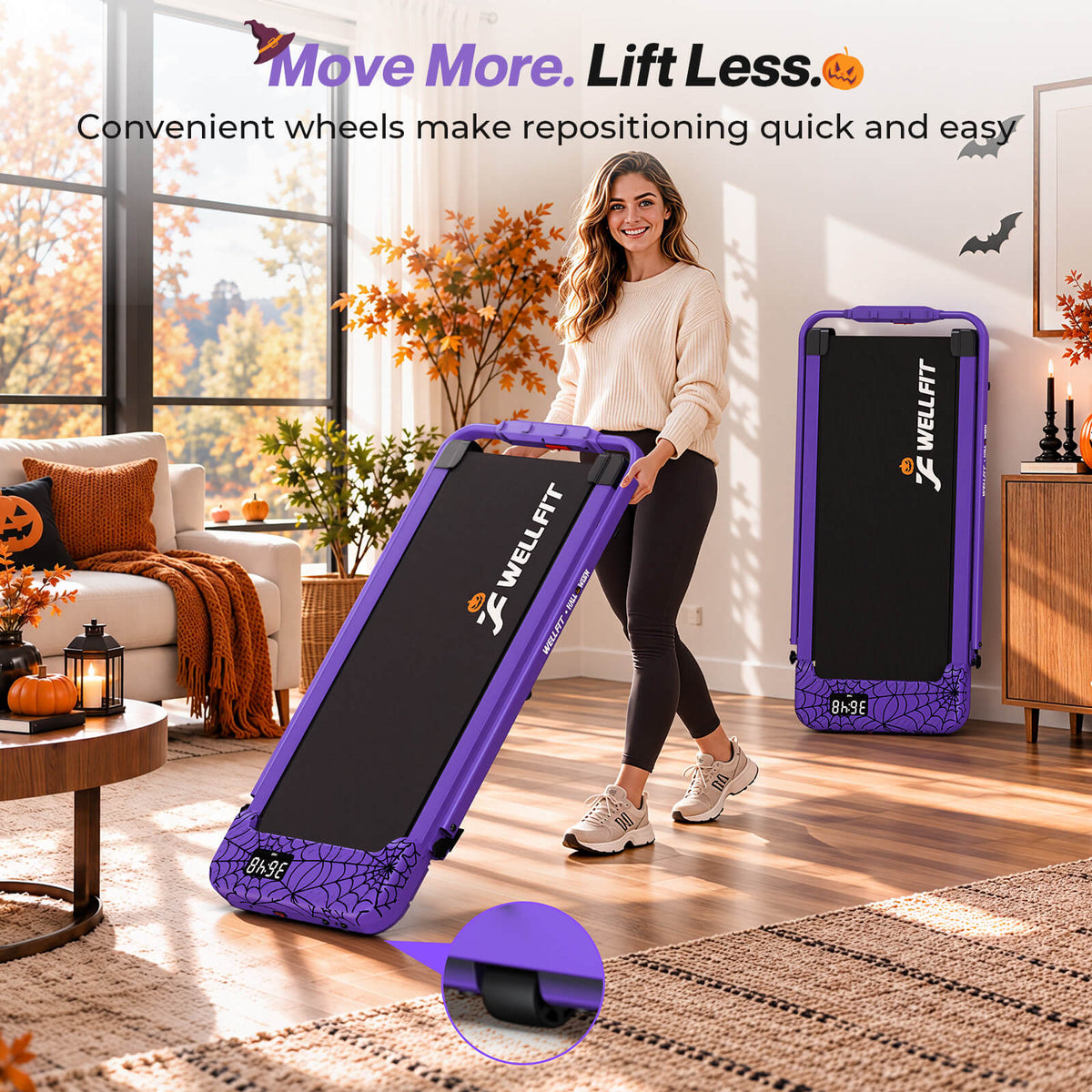 TM037 Halloween Edition-10% Incline Folding Walking Pad Treadmill
