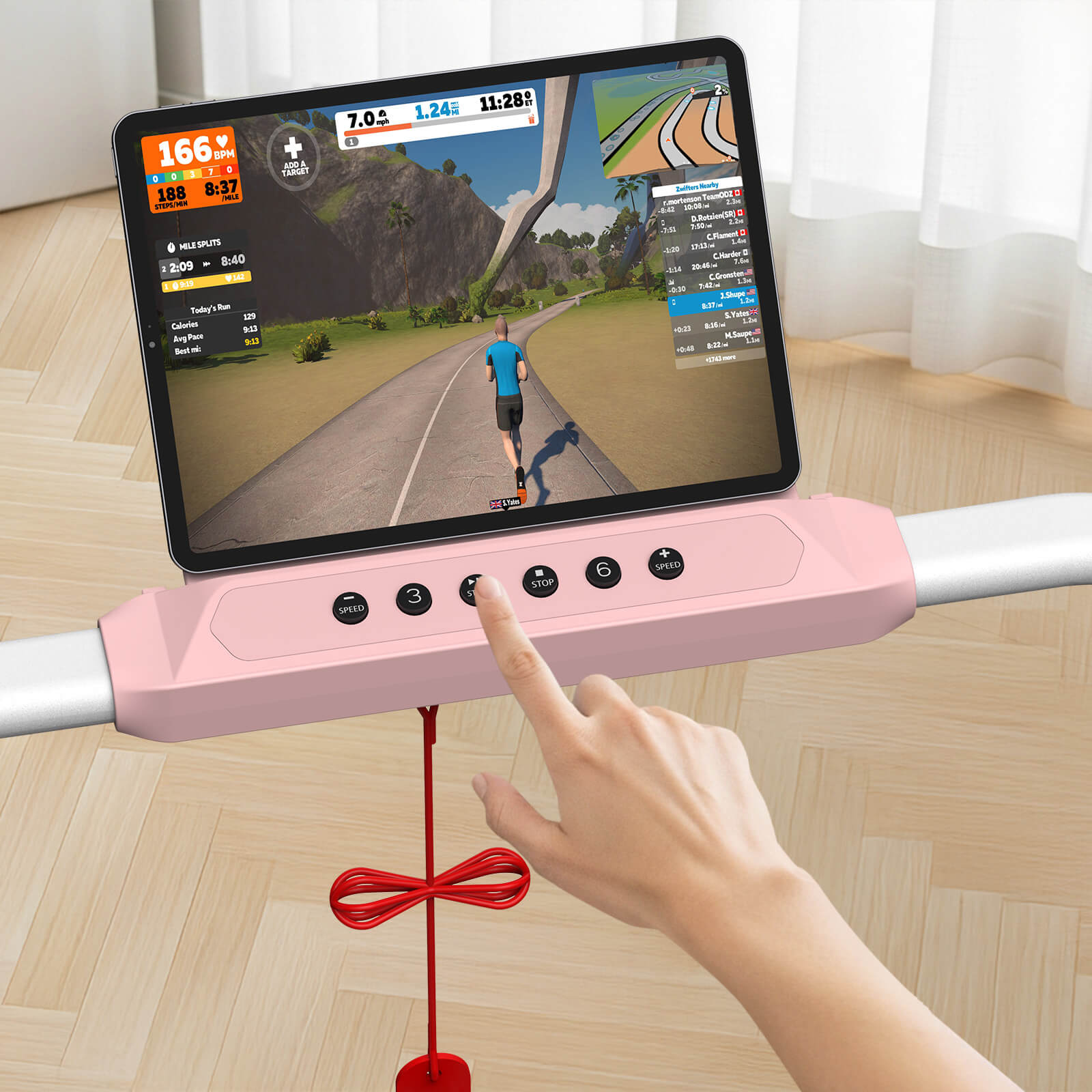 TM037 Pink Walking Pad Folding Treadmill With Incline