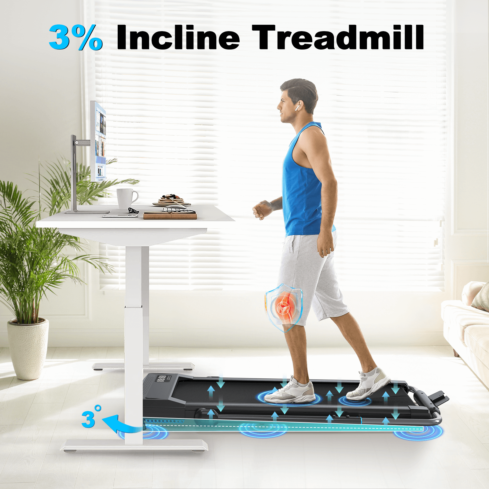 WELLFIT TM002 Walking Pad Treadmills With Handle