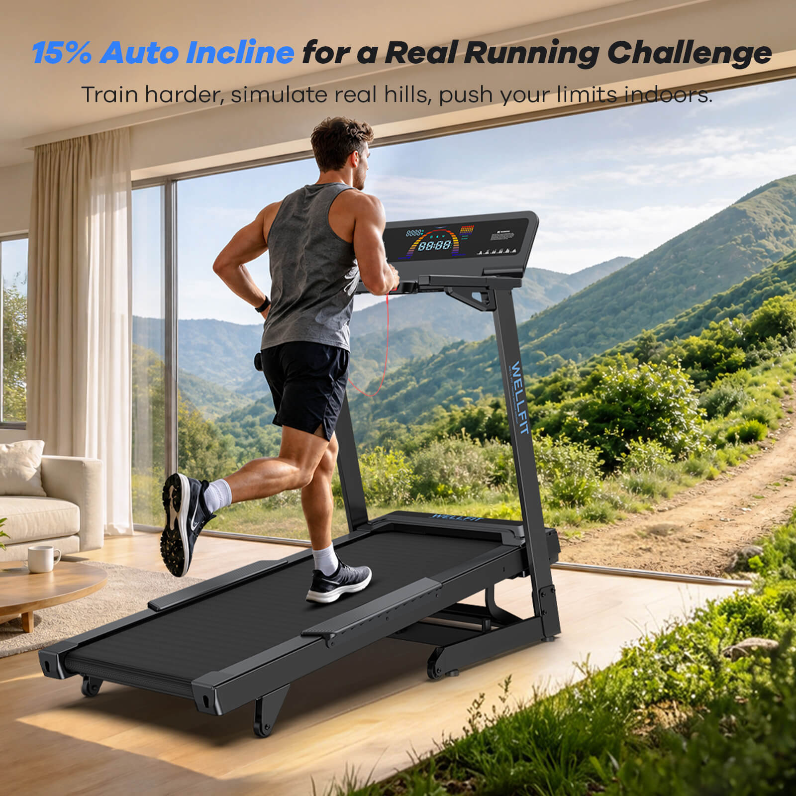 [New] TM029 FOLD-Foldable Heavy Duty Treadmill With 15% Auto Incline