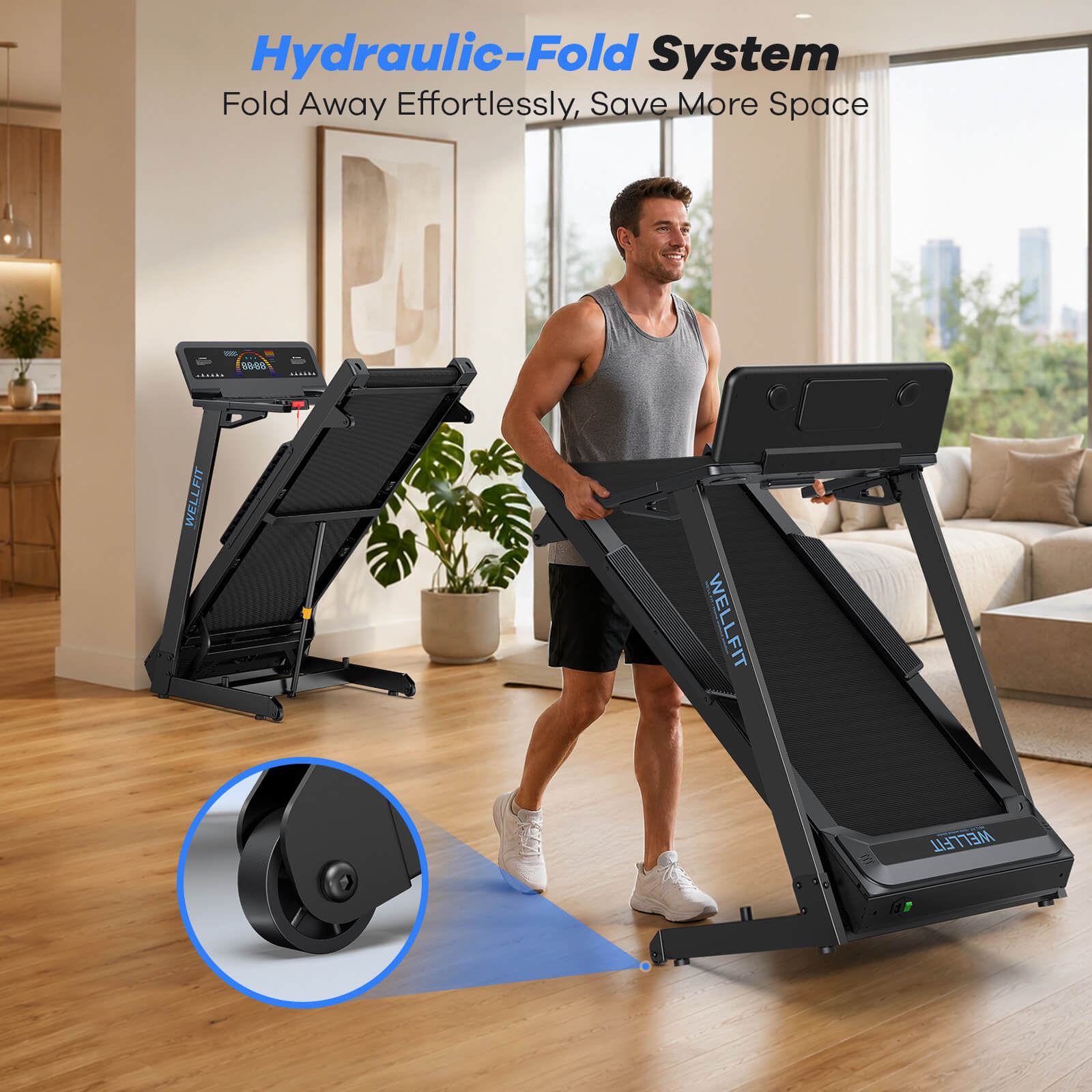 [New] TM029 FOLD-Foldable Heavy Duty Treadmill With 15% Auto Incline