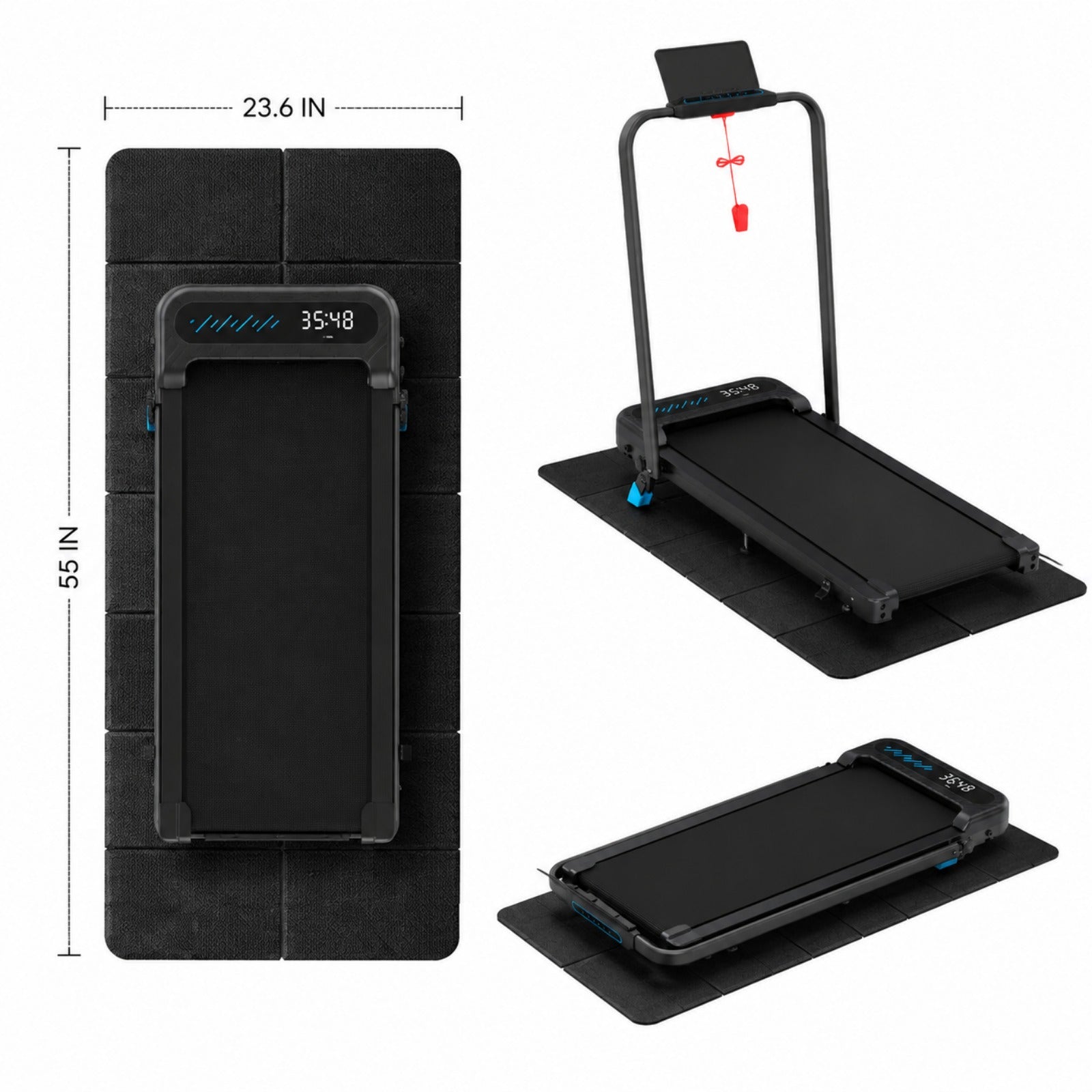 WELLFIT Foldable PVC, Higher Density Treadmill Mat