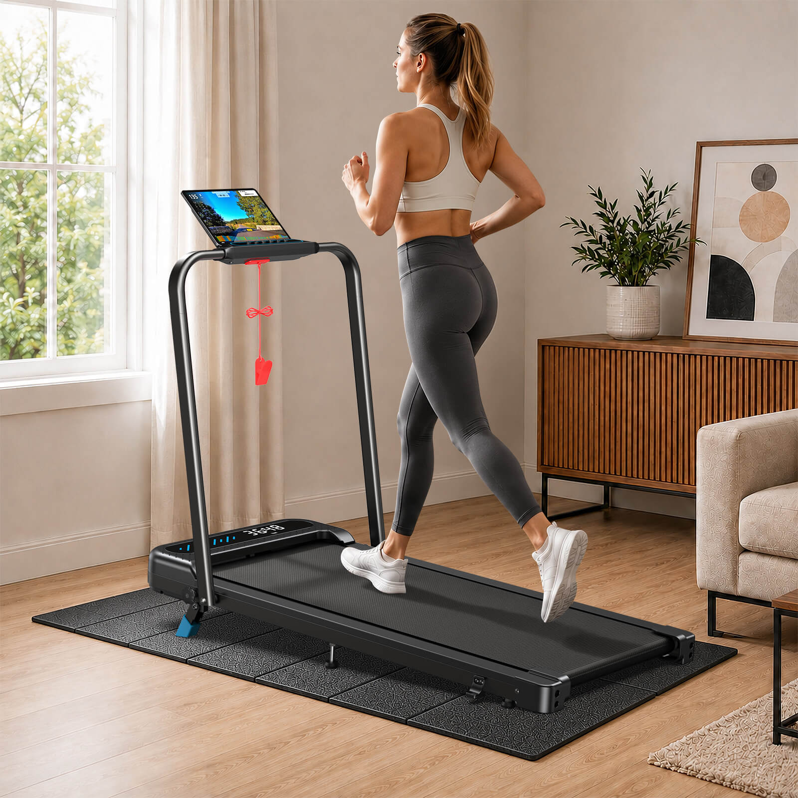 WELLFIT Foldable PVC, Higher Density Treadmill Mat