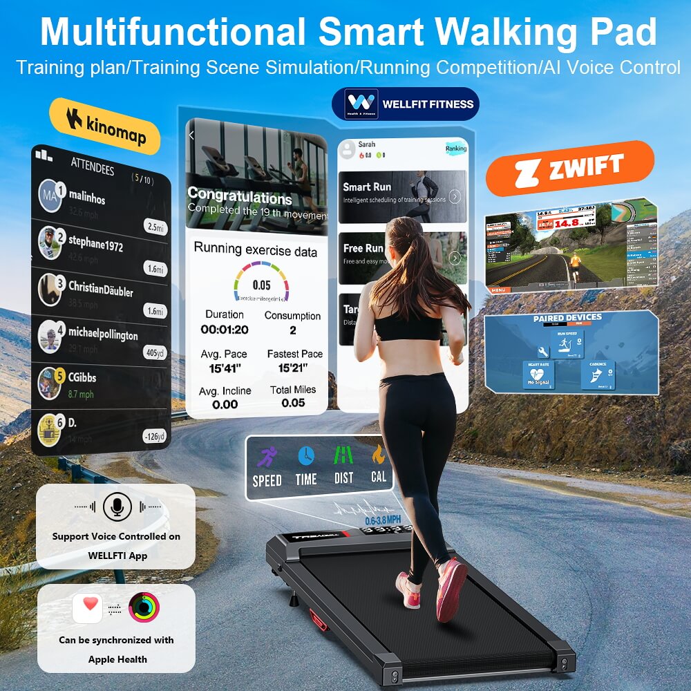 WELLFIT WP009 Walking Pad Treadmill With Voice Control