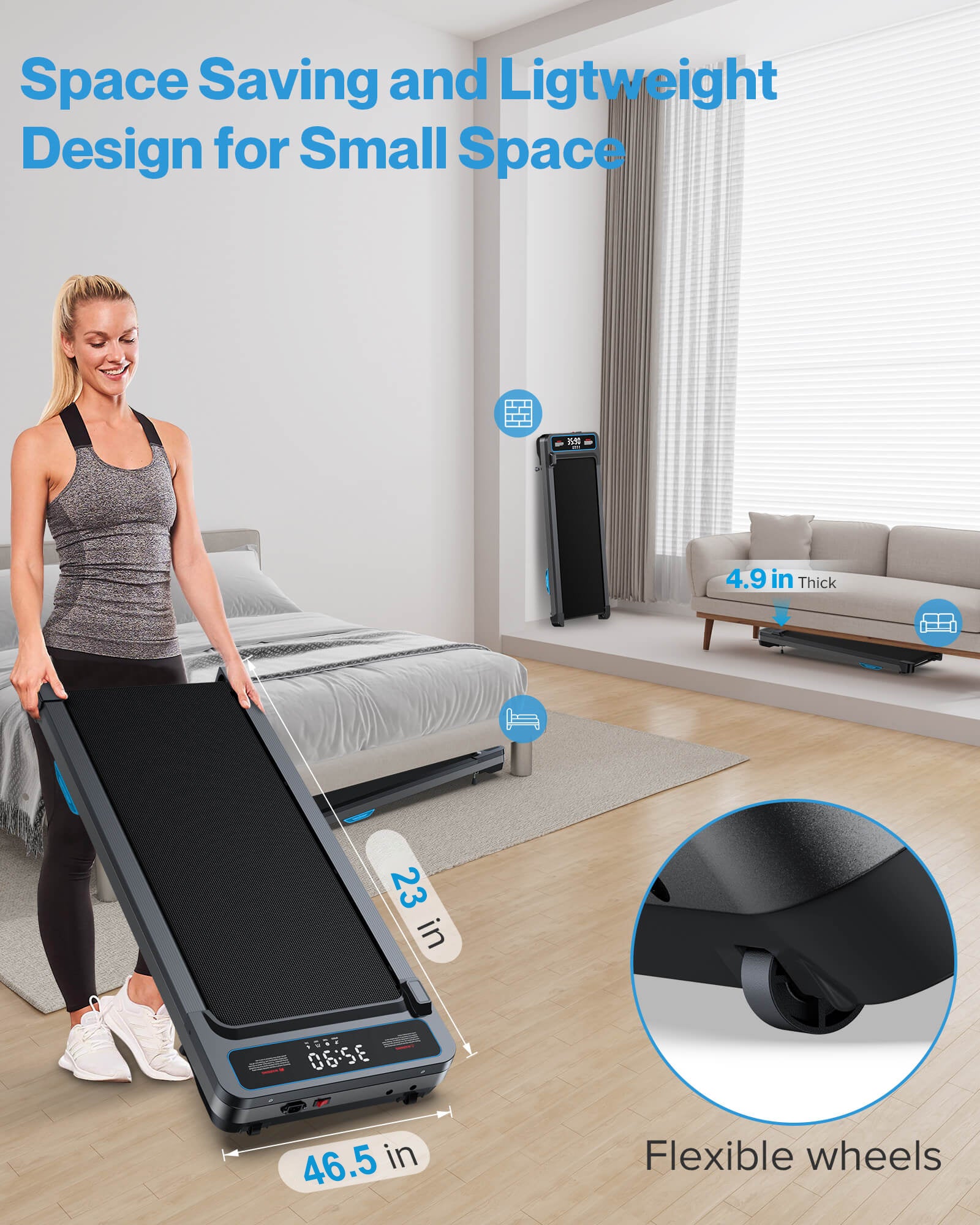 WELLFIT WP011 Smart Walking Pad Treadmill With Incline