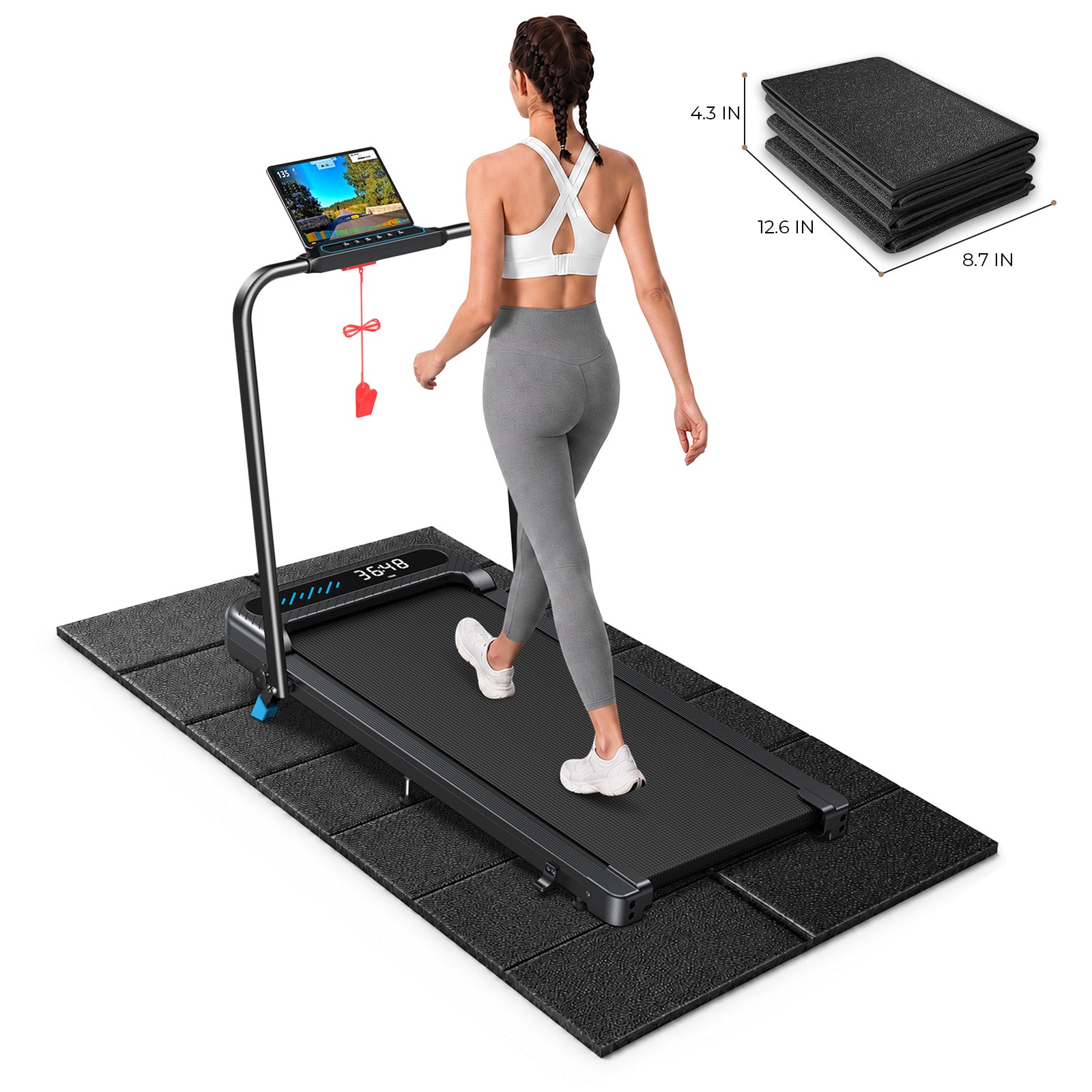 WELLFIT Foldable PVC, Higher Density Treadmill Mat