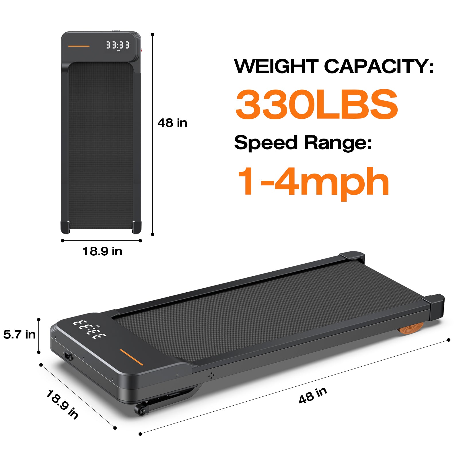 [New Arrival] WP017 10% Auto Incline Under Desk Walking Pad