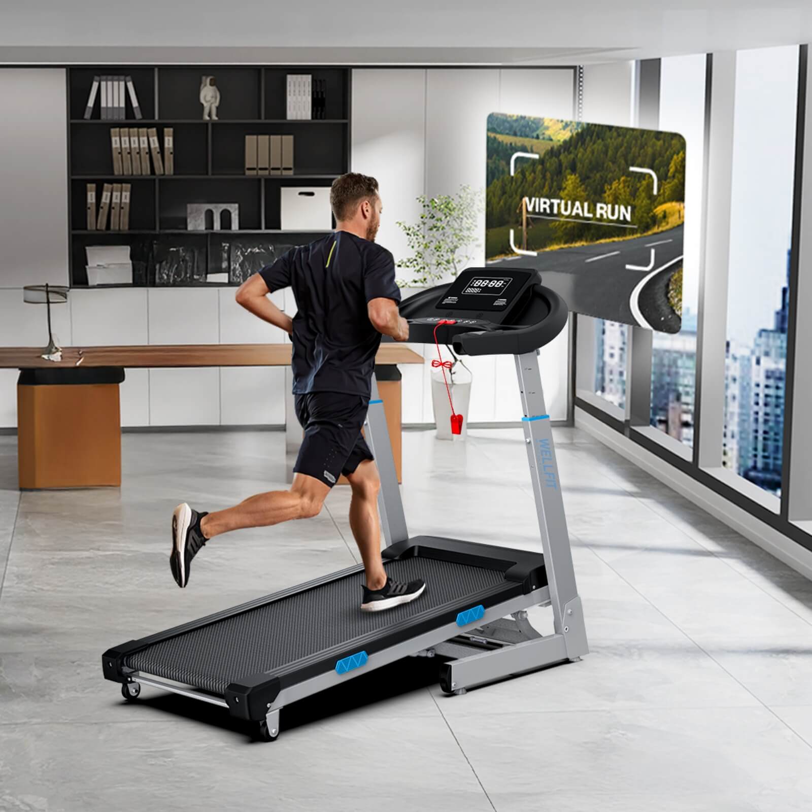 (New) 2025 Upgraded-TM007 Height-Adjustable And Foldable Treadmill With 15% Auto Incline 350Lbs Capacity