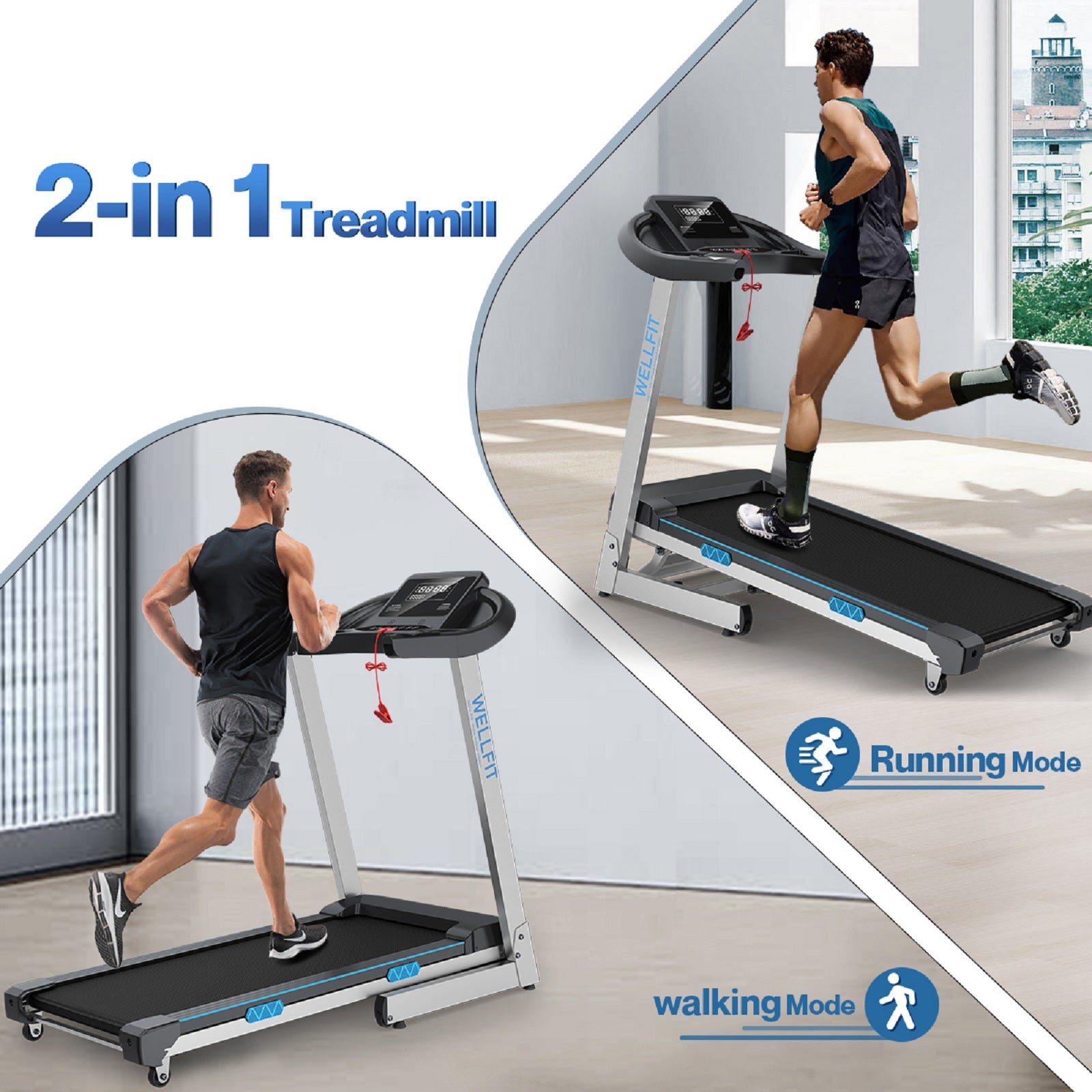 WELLFIT TM007 Foldable Auto 15 Incline Treadmill