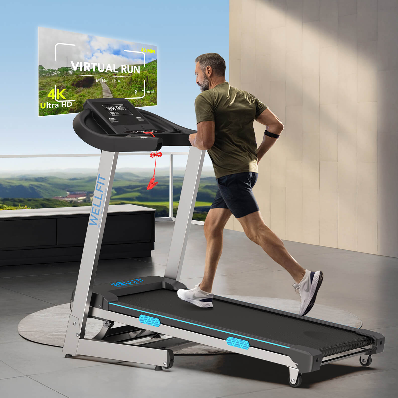 [2026]TM007 Foldable Auto 15% Incline Treadmill 400 LBS Capacity